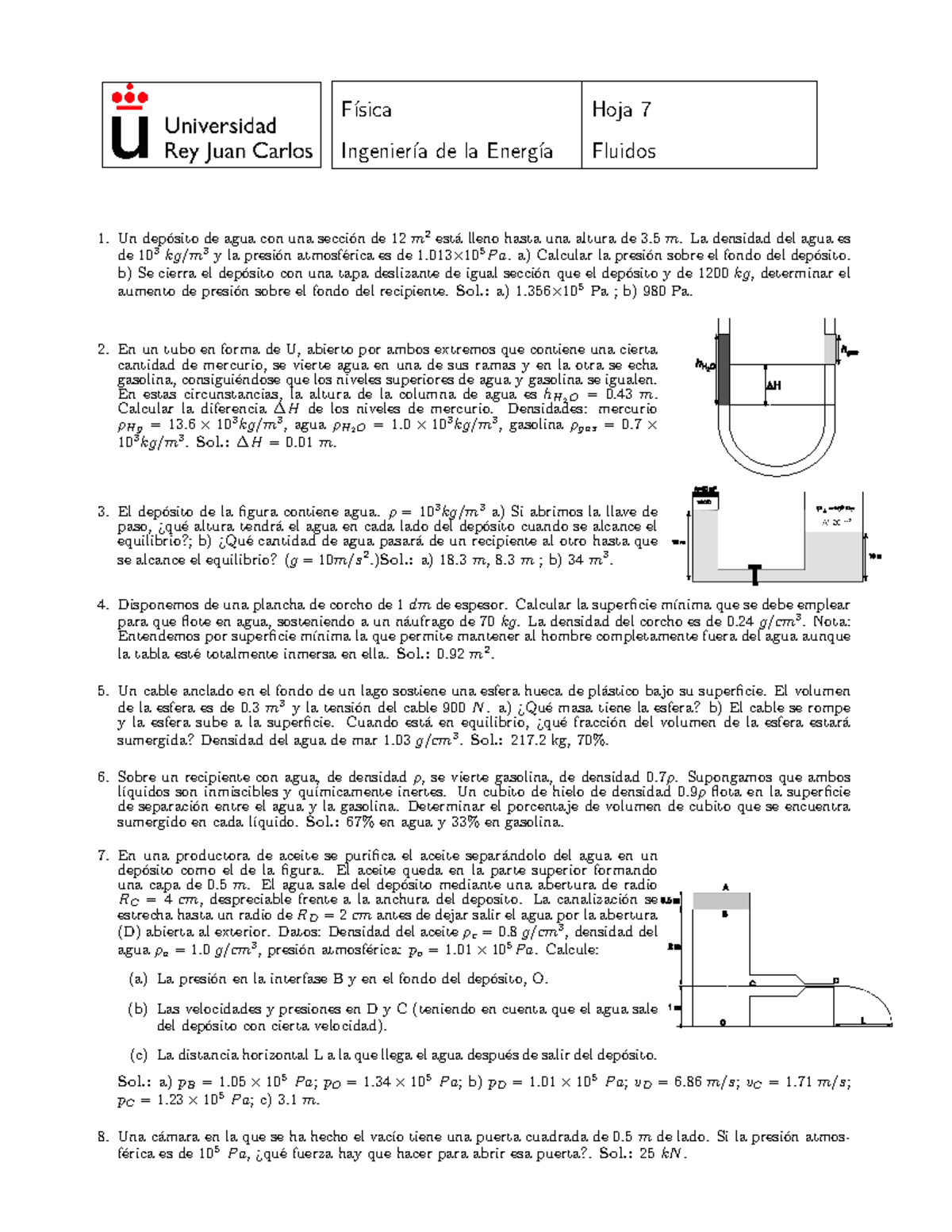 Hoja 7 - EJERCICIOS FISICA - F ́ısica Hoja 7 Ingenier ́ıa De La Energ ...