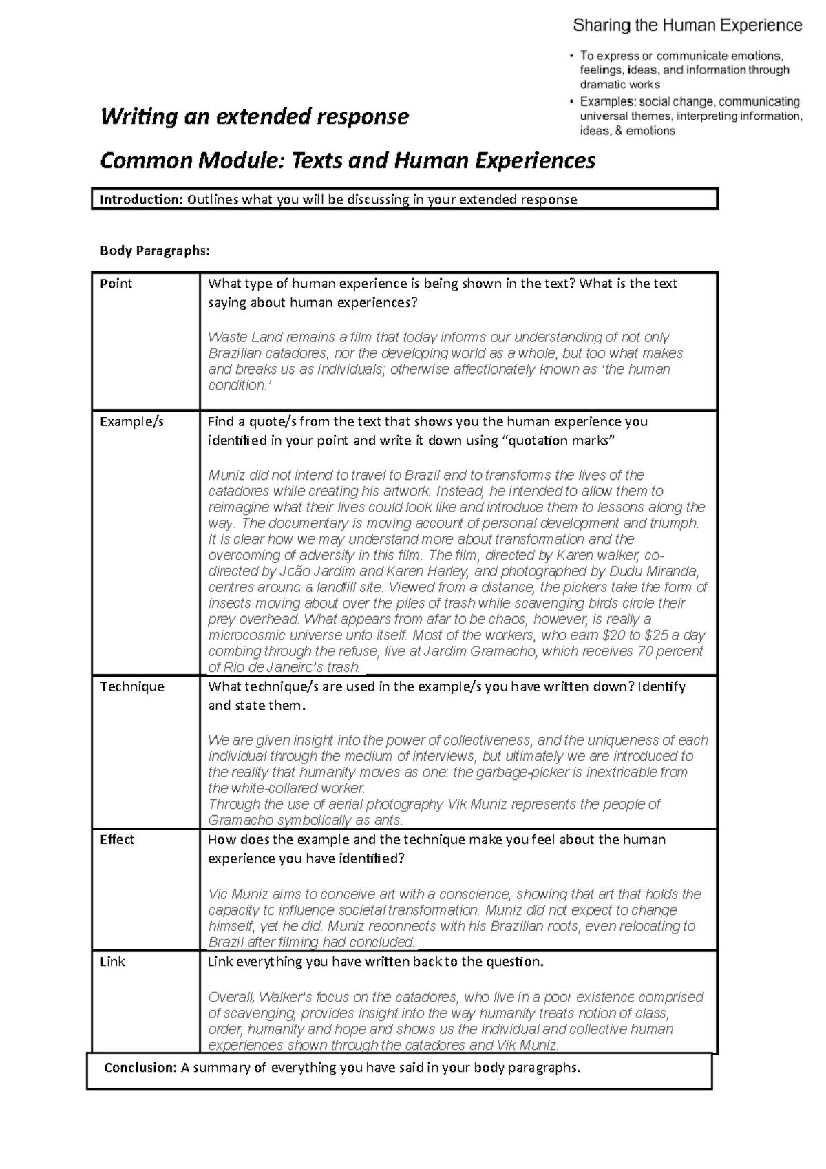 write a detailed note on extended response essay type items