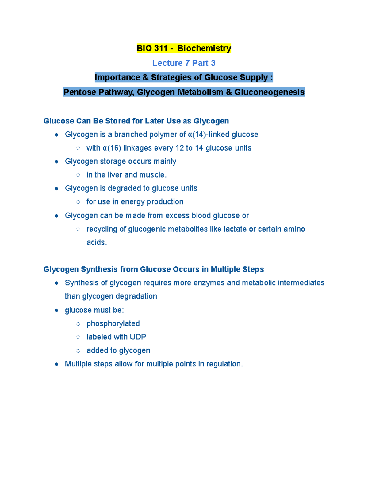 BIO 311 Lecture 7 Part 3 Fall 2020 - BIO 311 - Biochemistry Lecture 7 ...