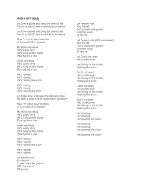 God's Not Dead Lyrics