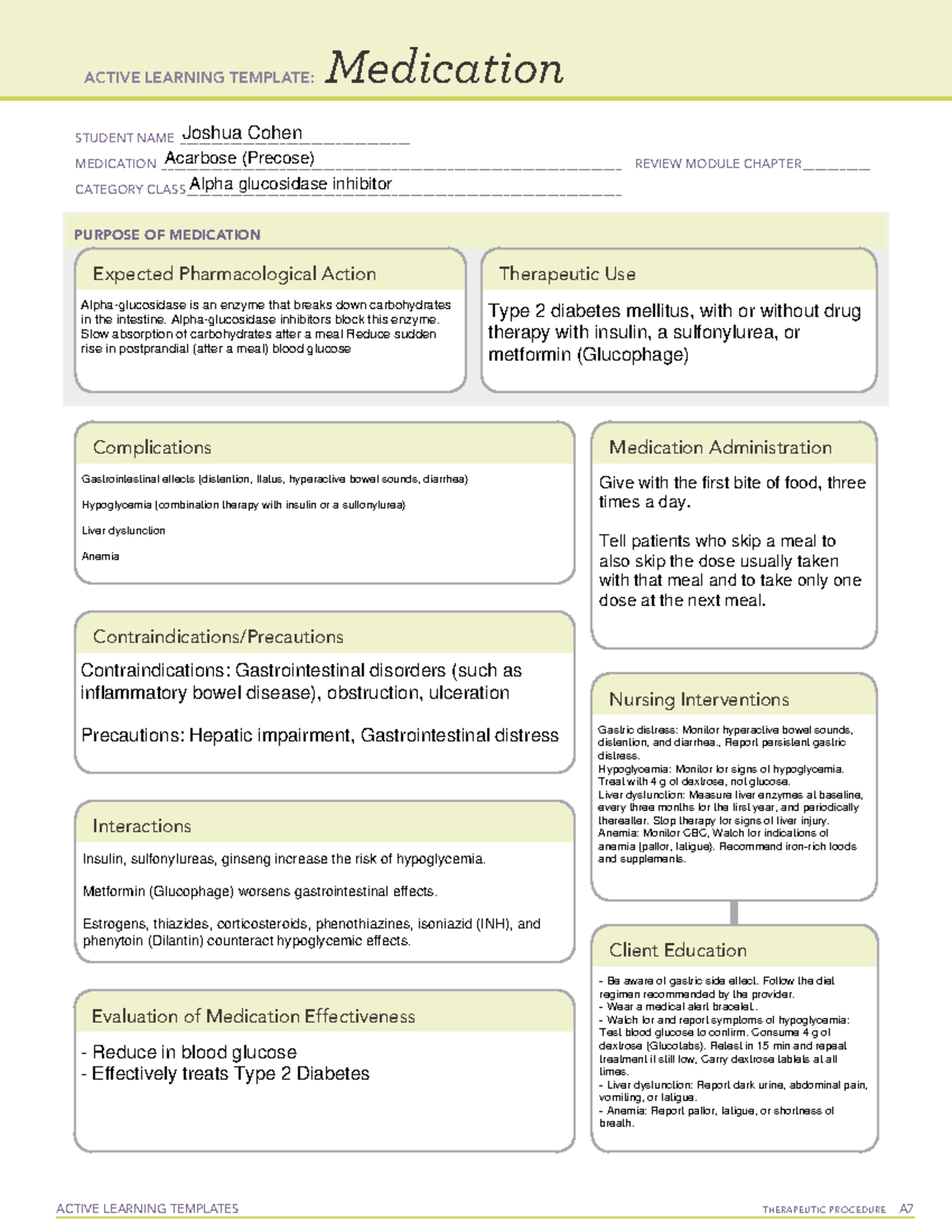 Acarbose - Drug template - ACTIVE LEARNING TEMPLATES THERAPEUTIC ...