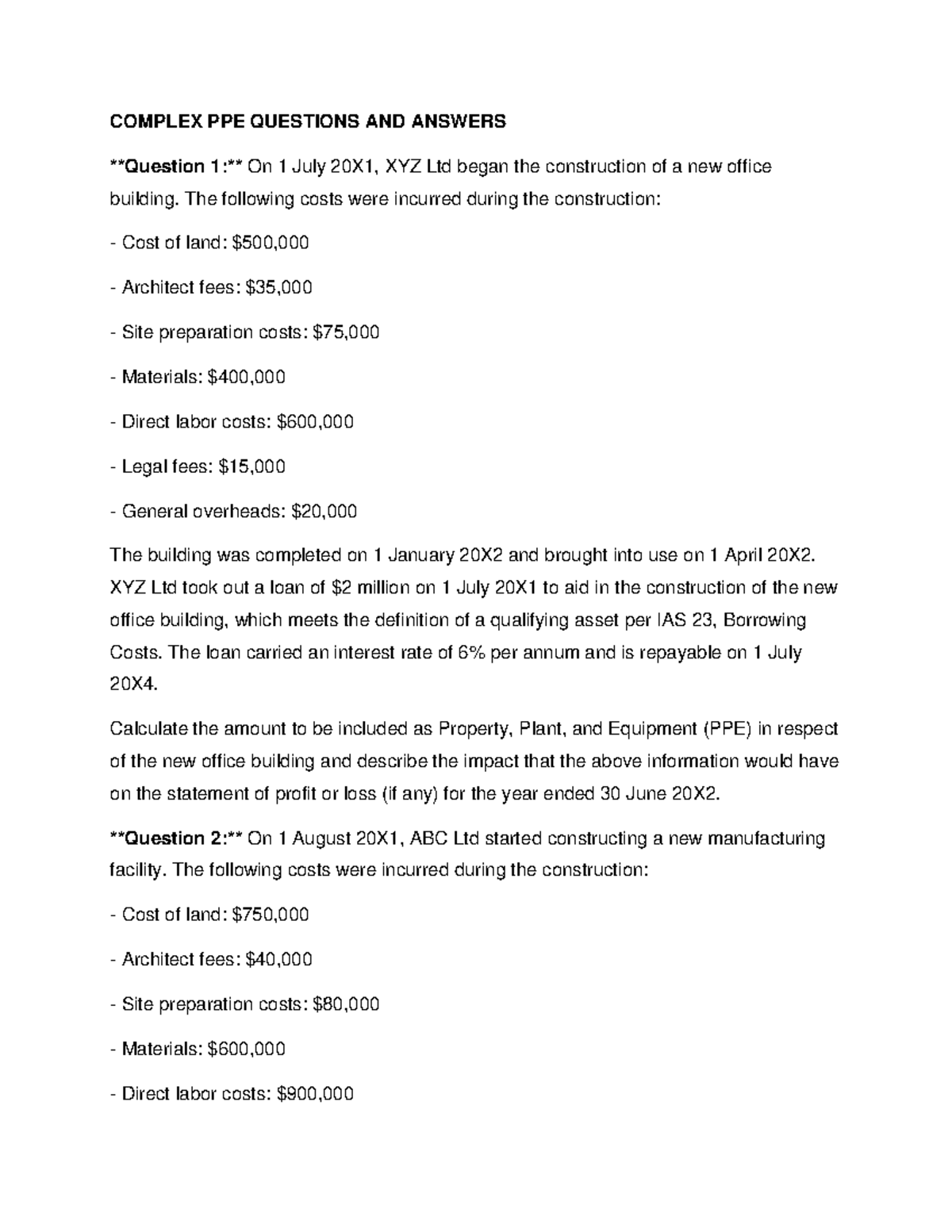 Complex PPE Questions AND Answers COMPLEX PPE QUESTIONS AND ANSWERS