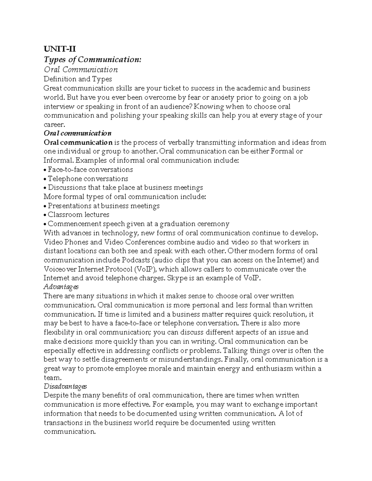 unit-2-types-of-communication-unit-ii-types-of-communication-oral