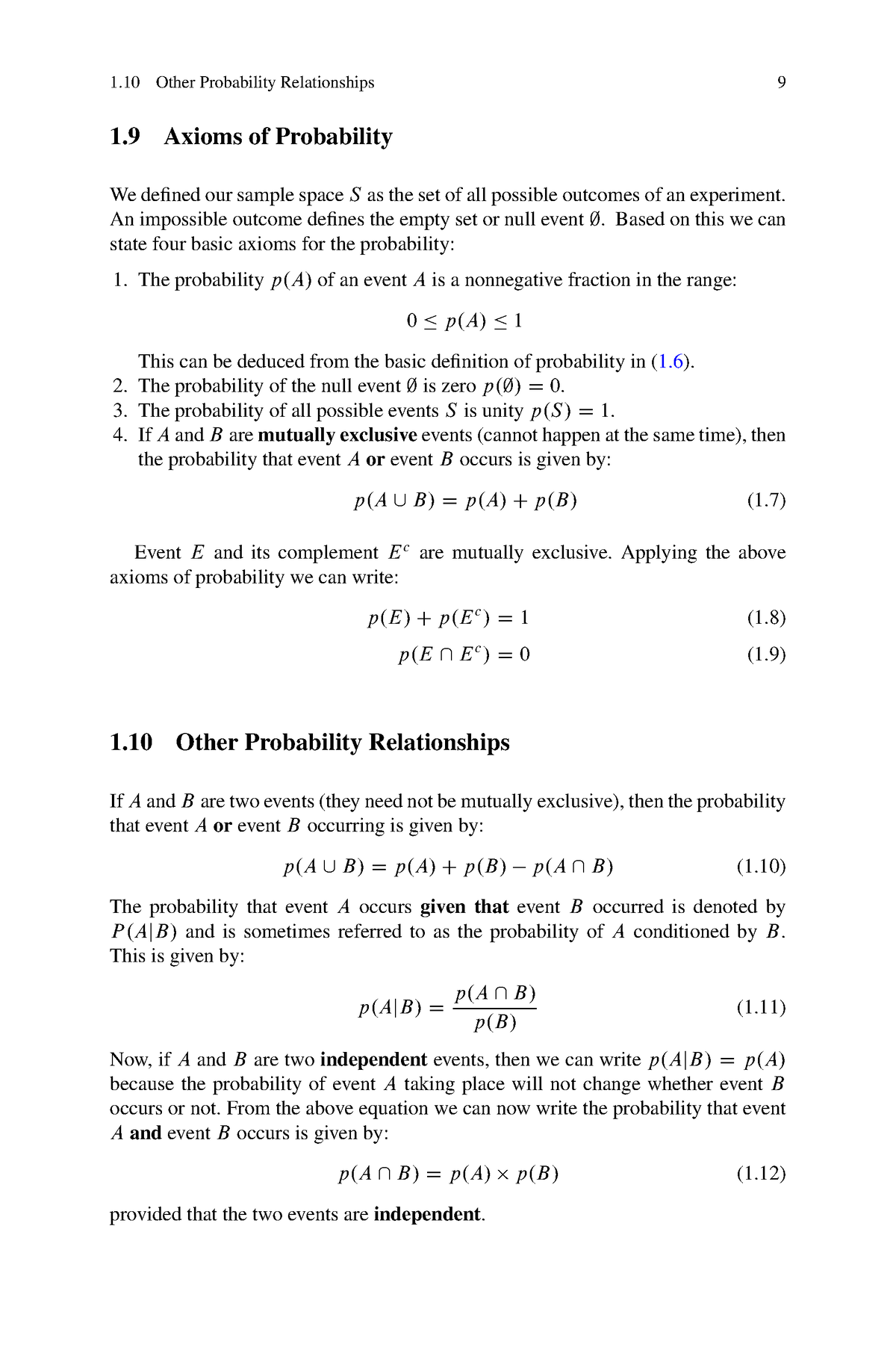 Continuation on probability - 1 Other Probability Relationships 9 1 ...