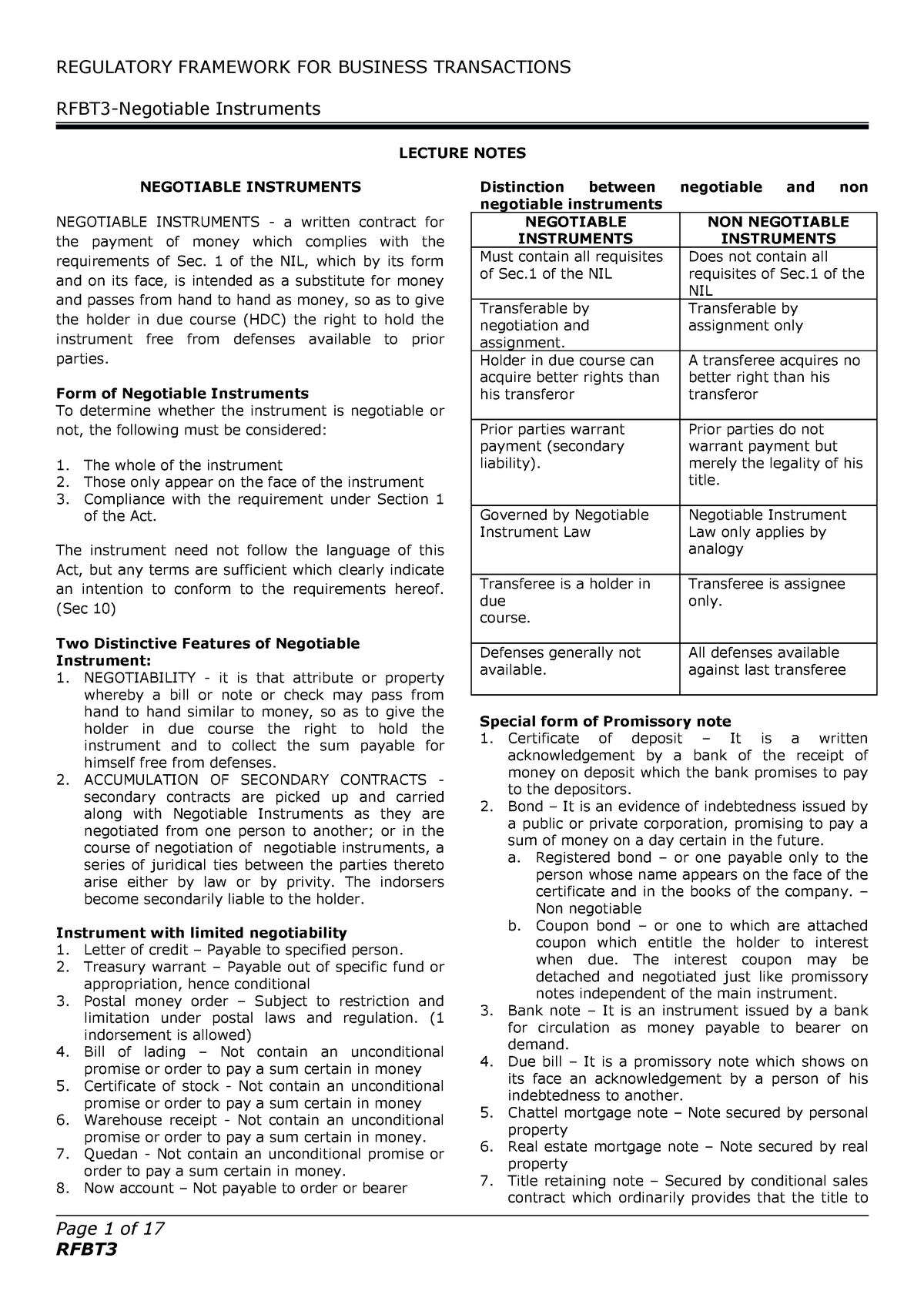 rfbt3-negoin-lecture-notes-rfbt3-negotiable-instruments-lecture-notes