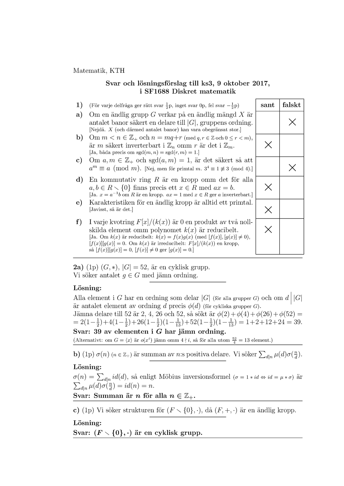 2017-10-09 Lösningar - Övningsmaterial Kontrollskrivning - Matematik ...