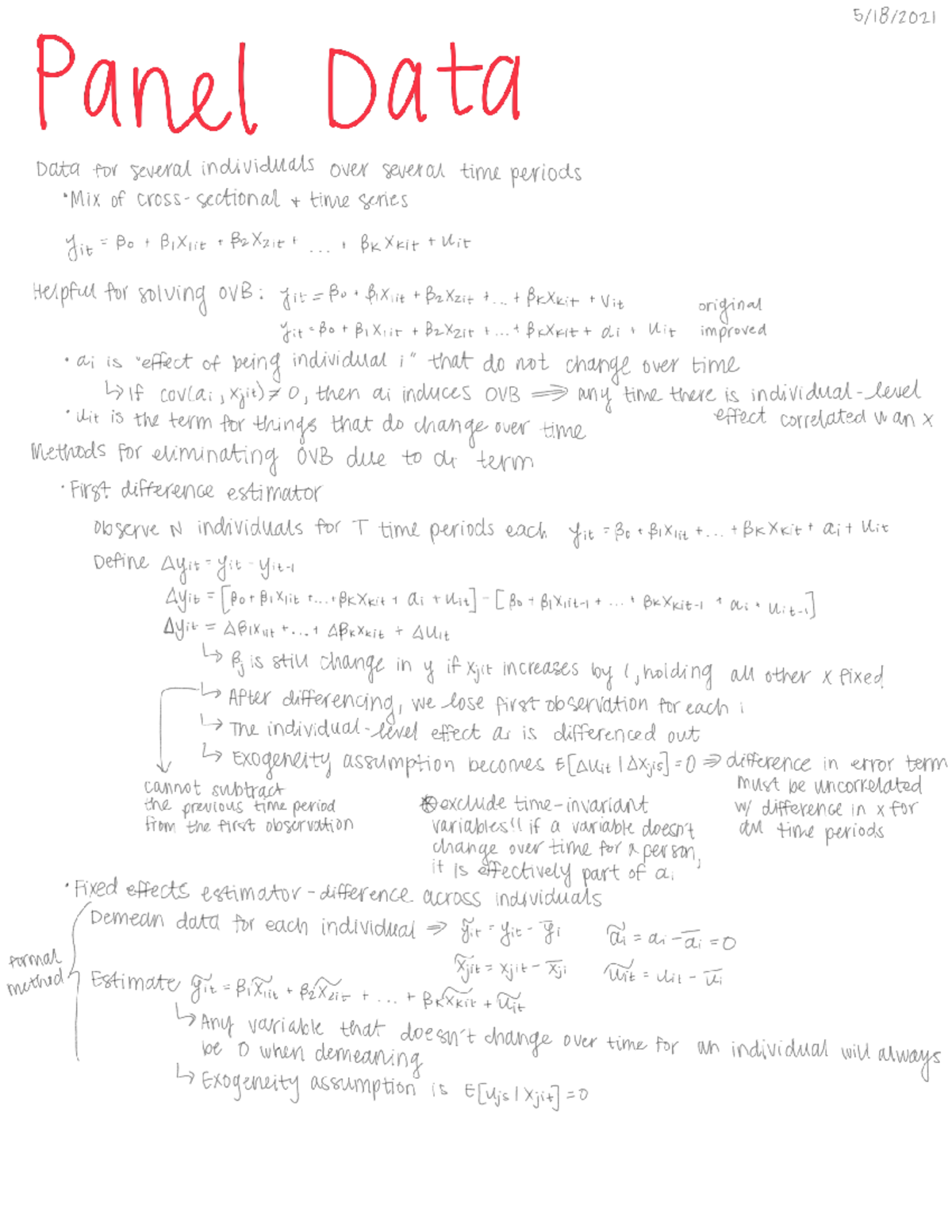 Panel Data - fixed effect L estimators of same B fixed of being Fixed ...