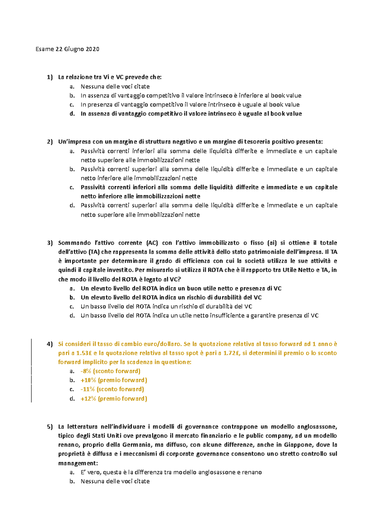 Esame 22 Giugno 2020 Esame 22 Giugno 2020 La Relazione Tra Vi E Vc