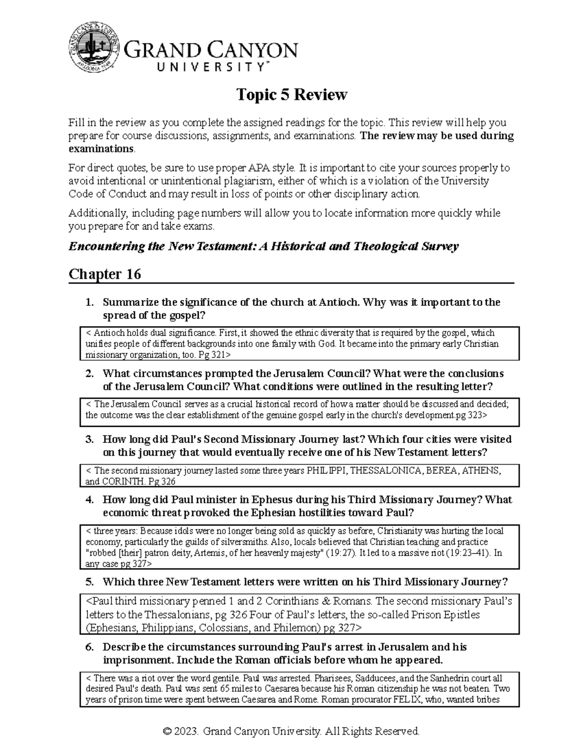 BIB 107 RS T5Review - study guide - Topic 5 Review Fill in the review ...