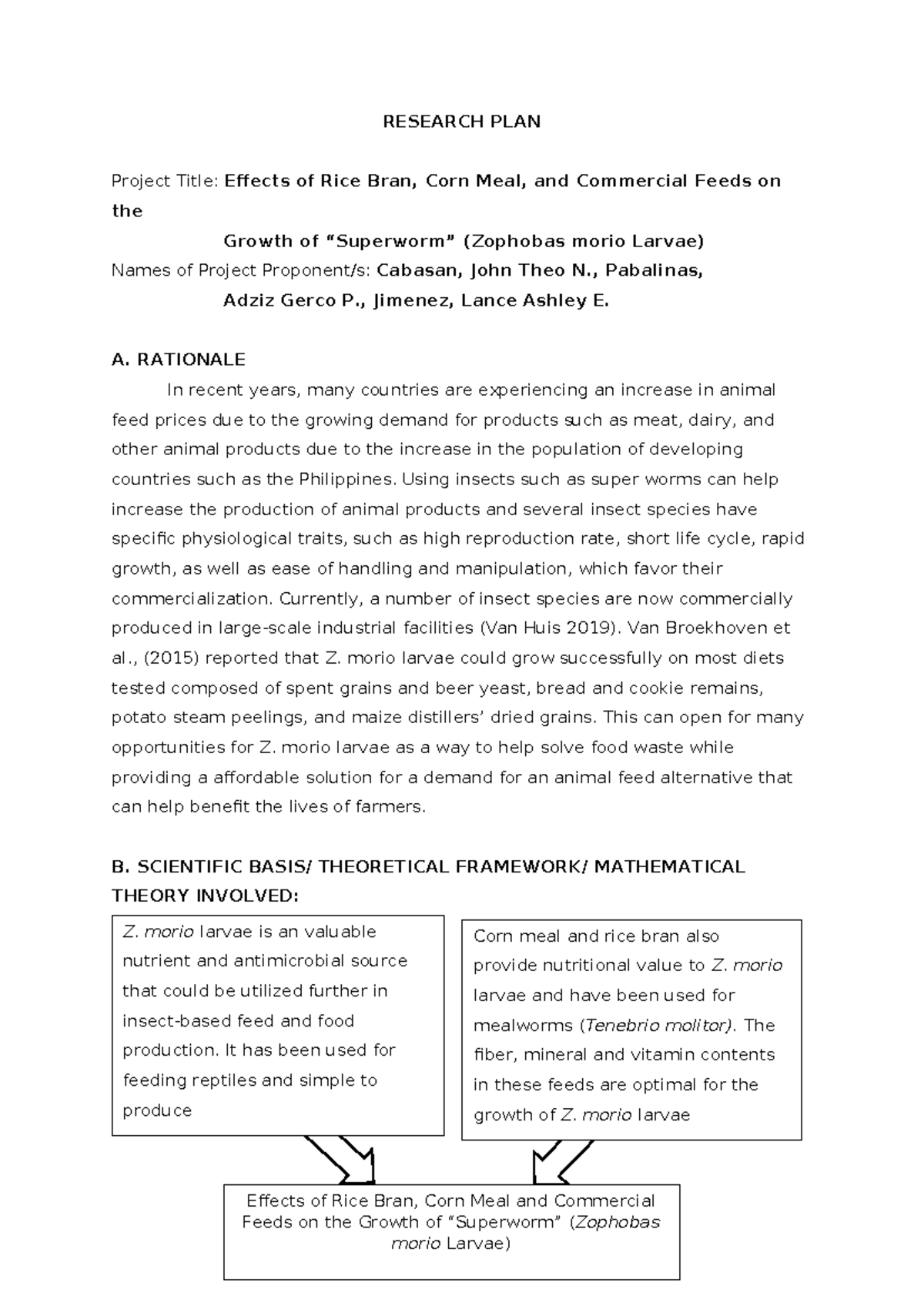 Research-PLAN sample-format - RESEARCH PLAN Project Title: Effects of ...