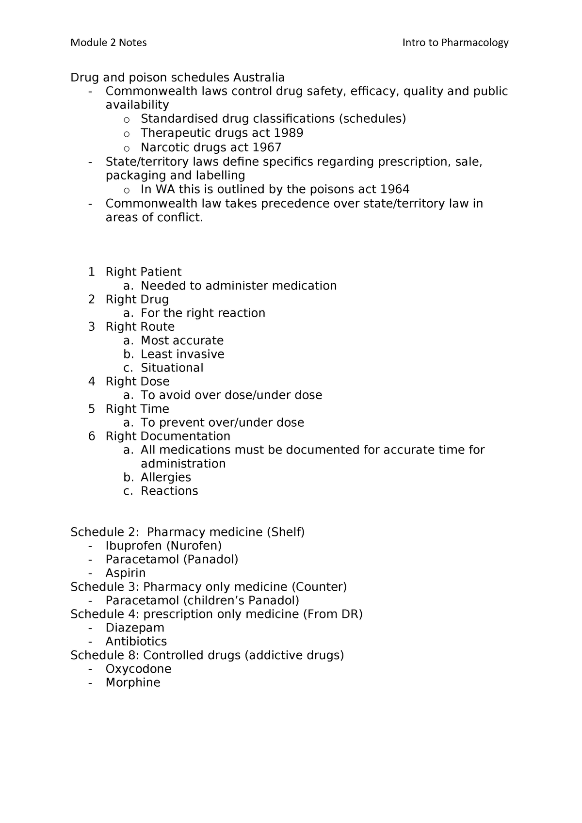 Tutorial 2 Notes Drug And Poison Scheduling Australia Drug And Poison Scheduling Australia Studocu