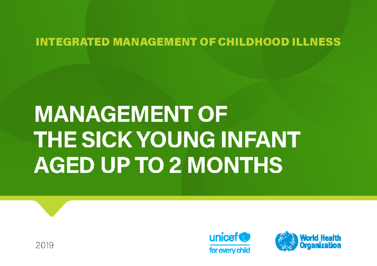 9789241516365-eng - CHN lec - MANAGEMENT OF THE SICK YOUNG INFANT AGED ...