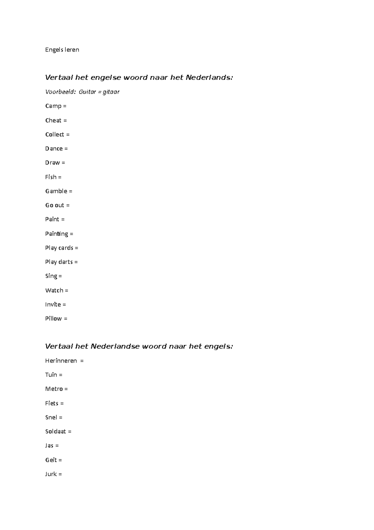 Leren eng ff fff fff ff Engels leren Vertaal het engelse woord naar