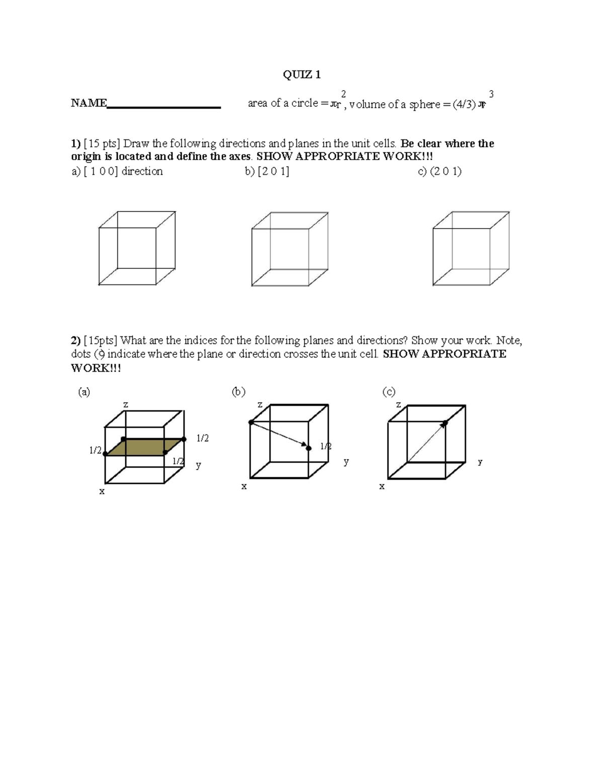 QUIZ 1 - Tugas Mengerjakan Soal - QUIZ 1 2 3 R , Volume Of A Sphere ...