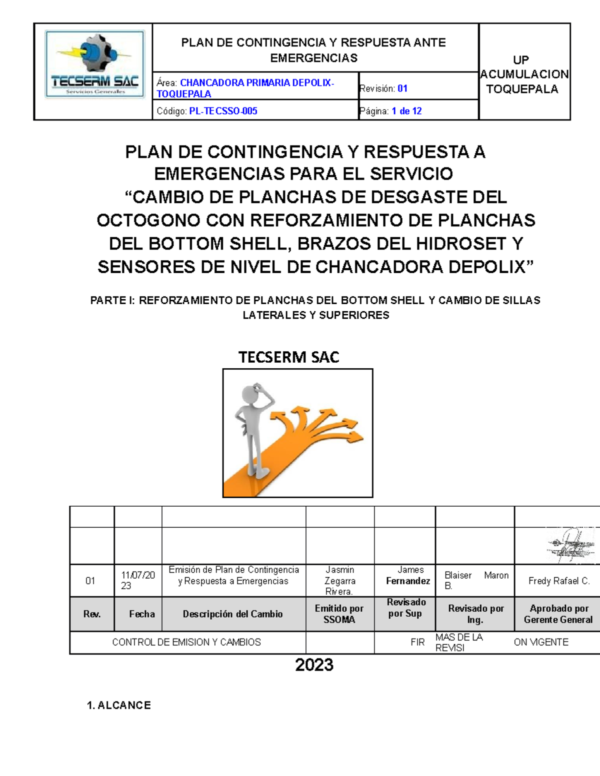 PL- Tecsso-43-23 PLAN DE Contingencia Final - PLAN DE CONTINGENCIA Y ...
