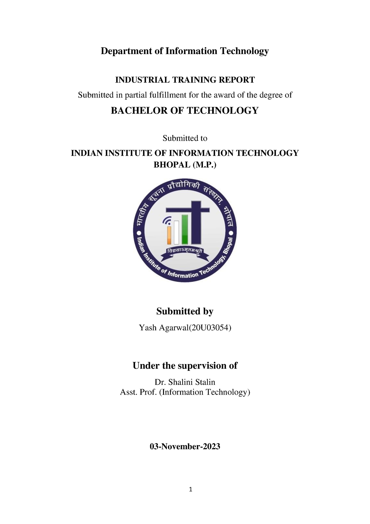 Industrial Training Report yash - Department of Information Technology ...