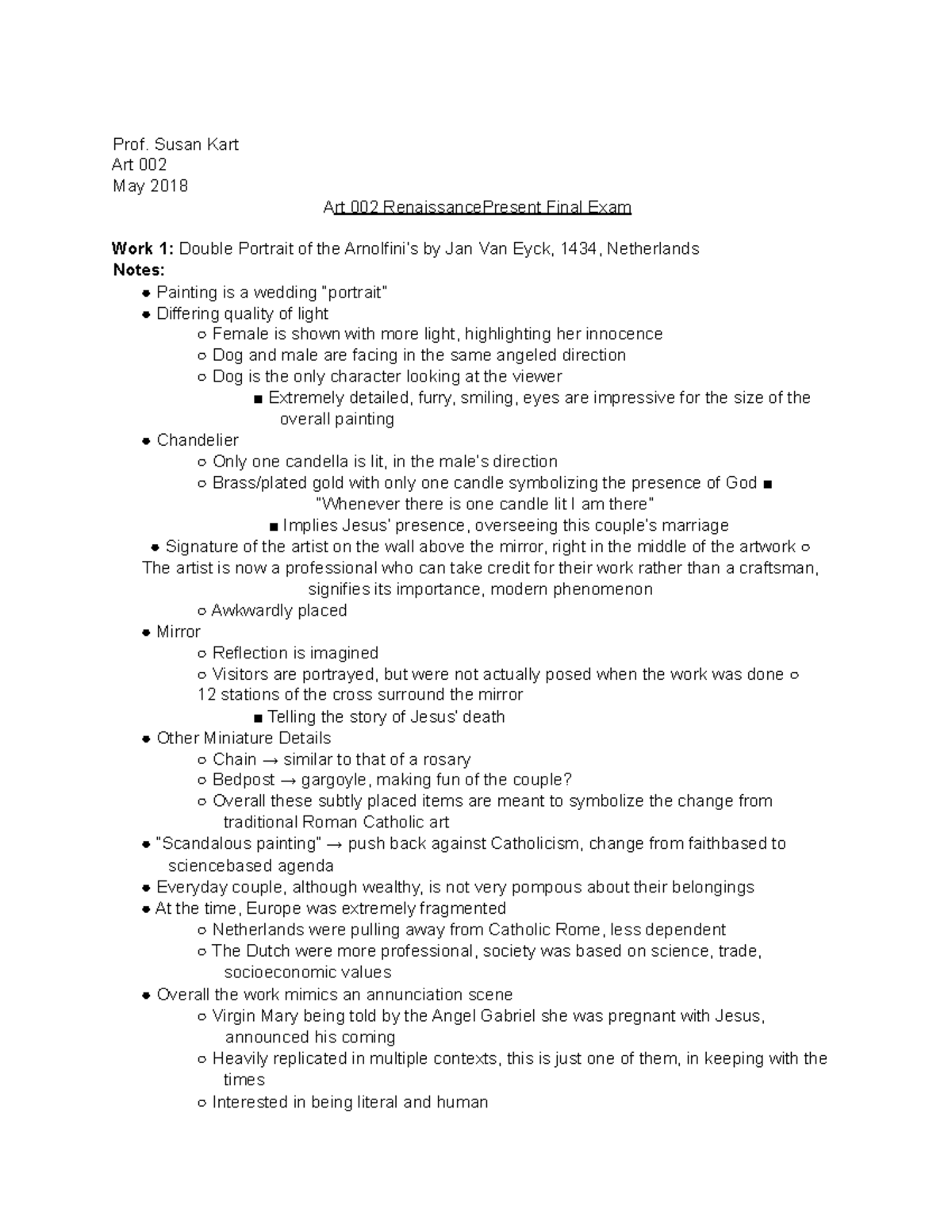 Art 002 Final Exam Study Guide - Art 002 - Studocu