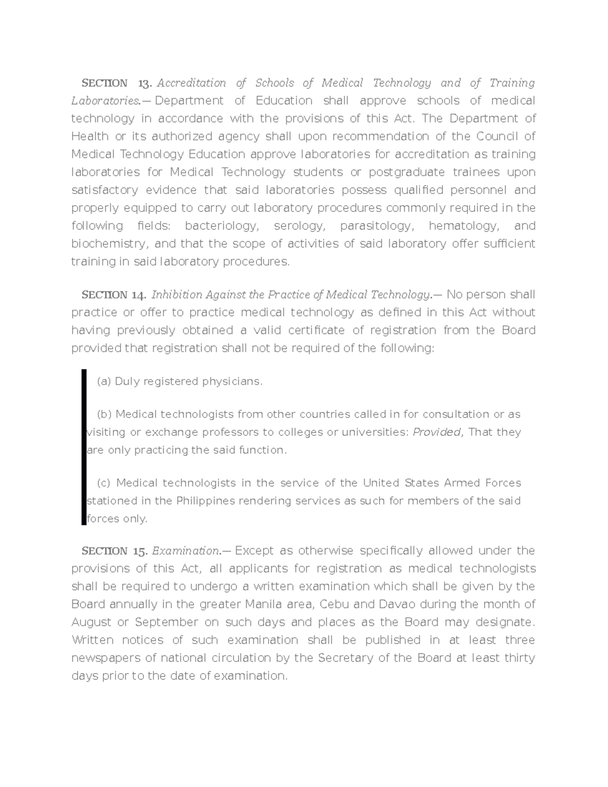 Section 13 -16 - thank you - SECTION 13. Accreditation of Schools of ...