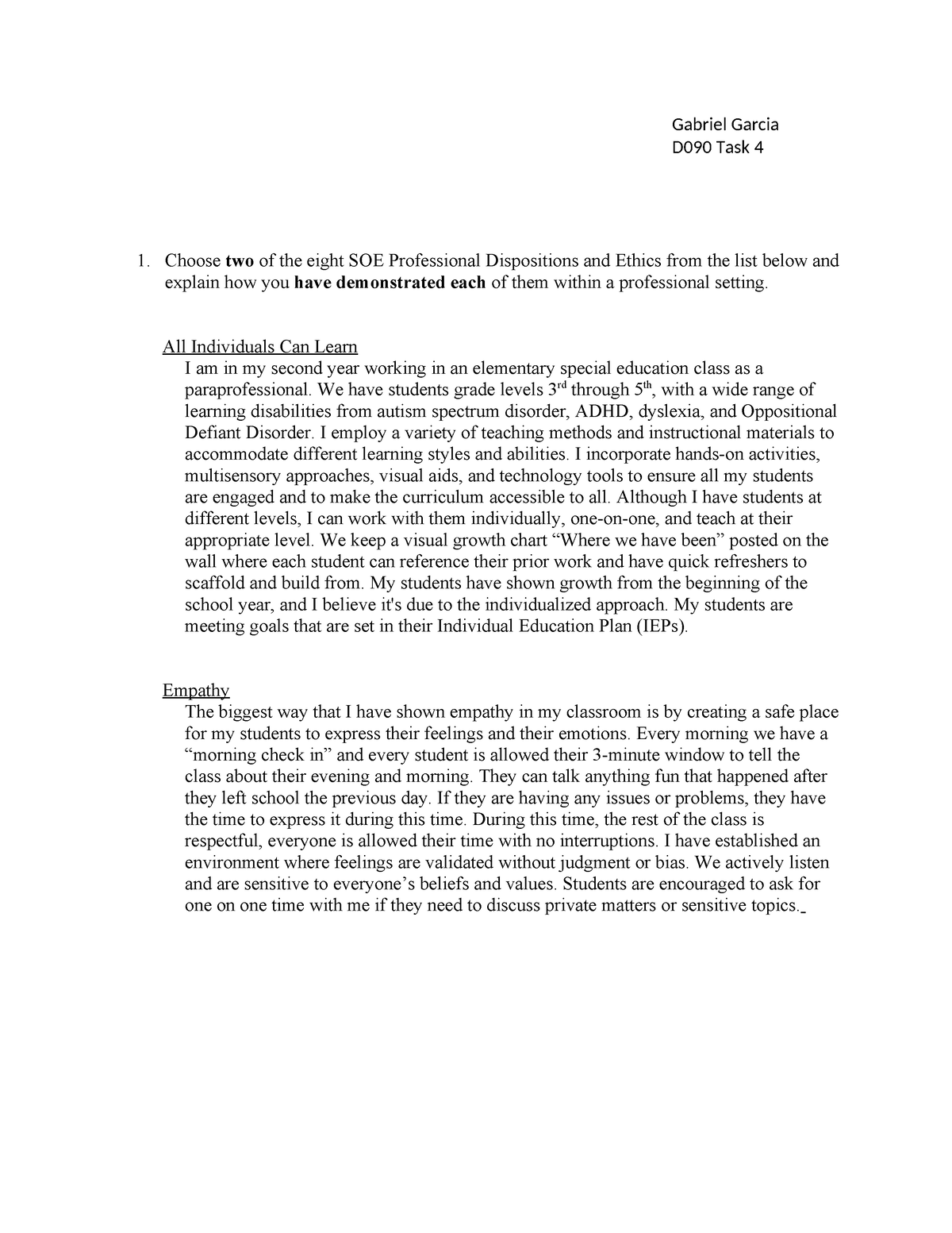 D090 Task 4 Passed First Time - Gabriel Garcia D090 Task 4 Choose Two ...