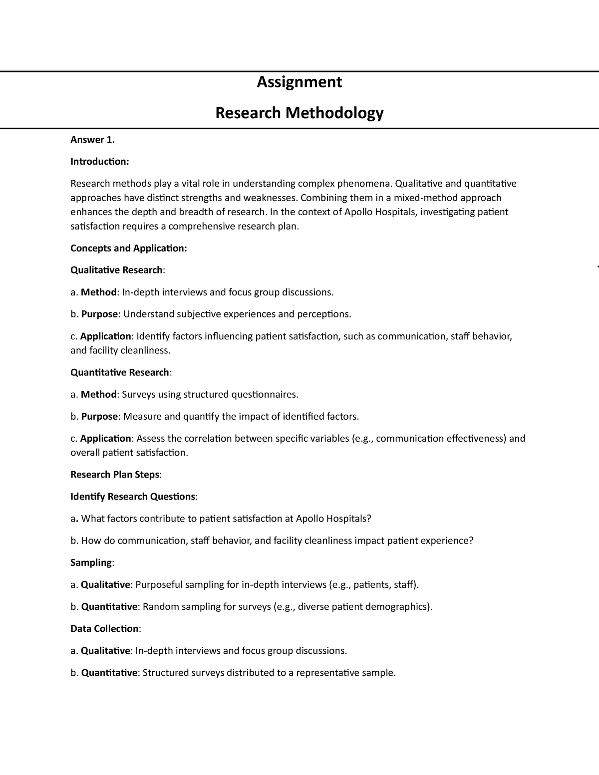 research methodology assignment nmims