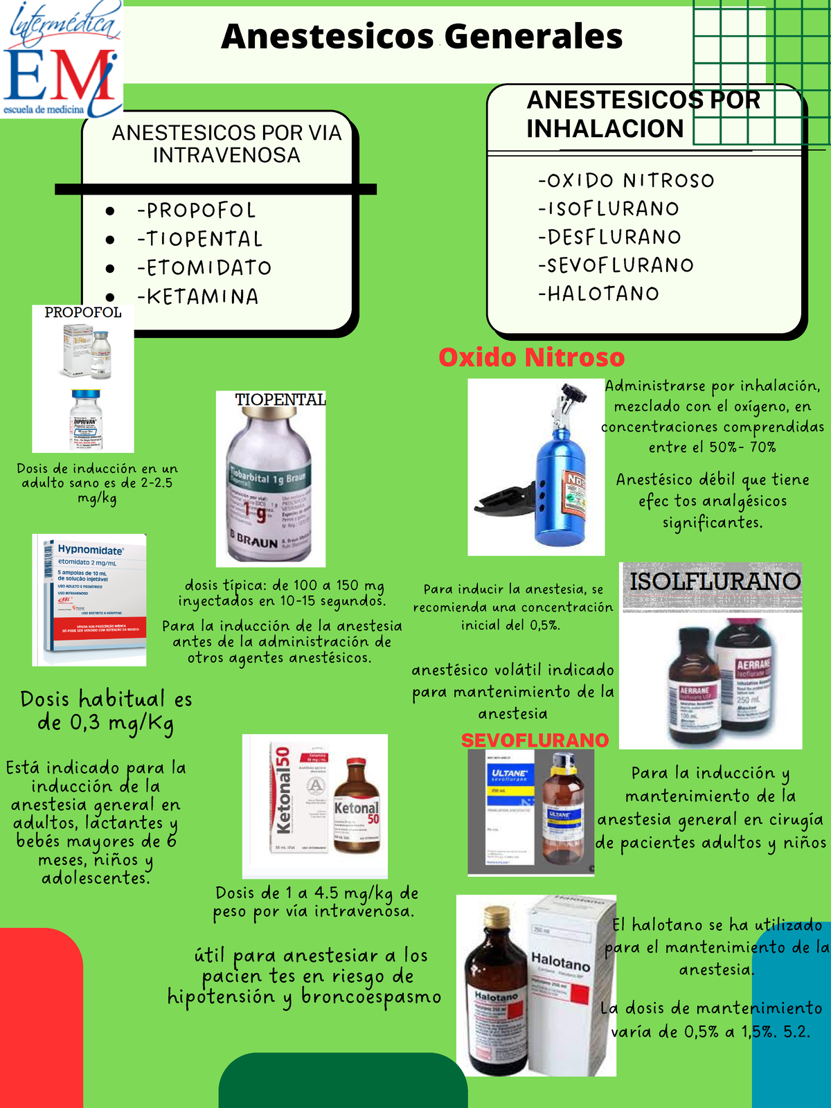 Anestesicos Generales - N -PROPOFOL -TIOPENTAL -ETOMIDATO -KETAMINA ...