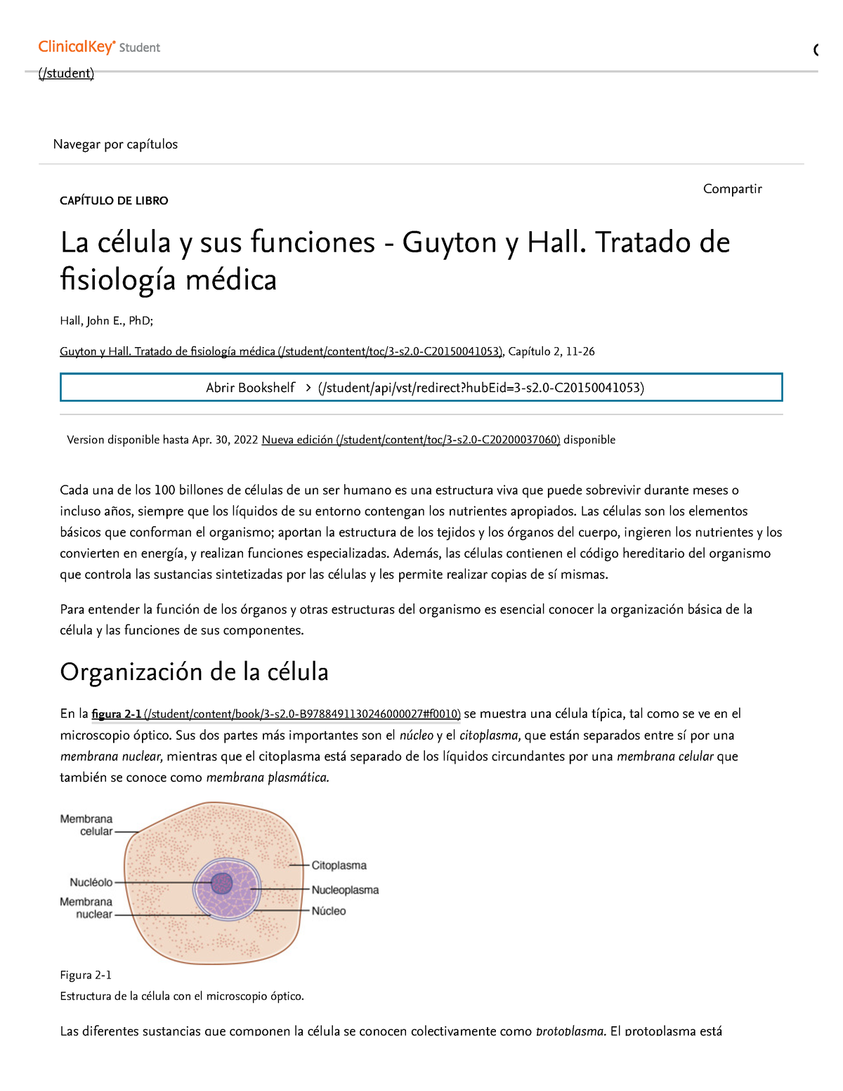 Capitulo La célula y sus funciones Guyton Compartir CAPÍTULO DE LIBRO La célula y sus StuDocu