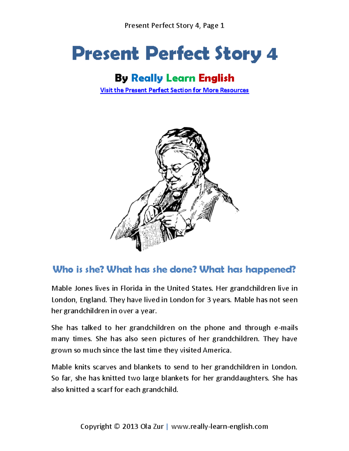 Present-perfect-story-4-1-3 No An - Present Perfect Story 4, Page 1 ...