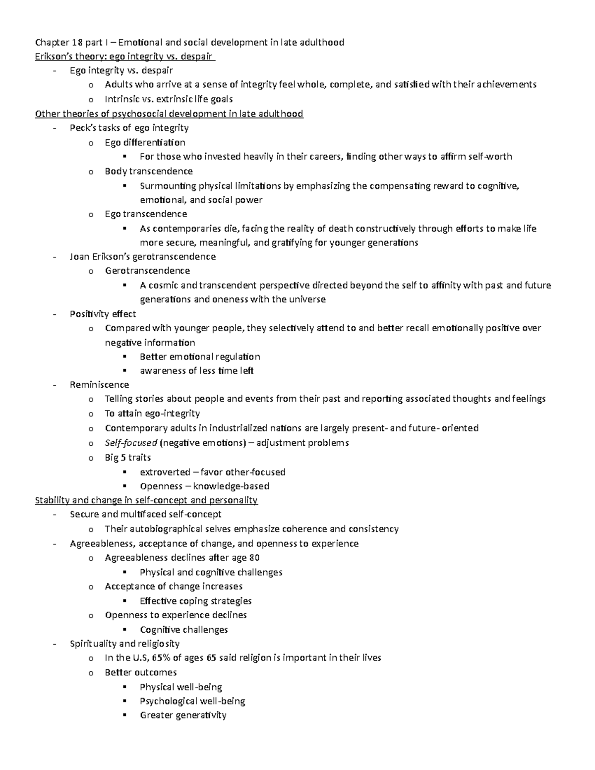 Ch18 part I Handout - Chapter 18 part I – Emotional and social ...