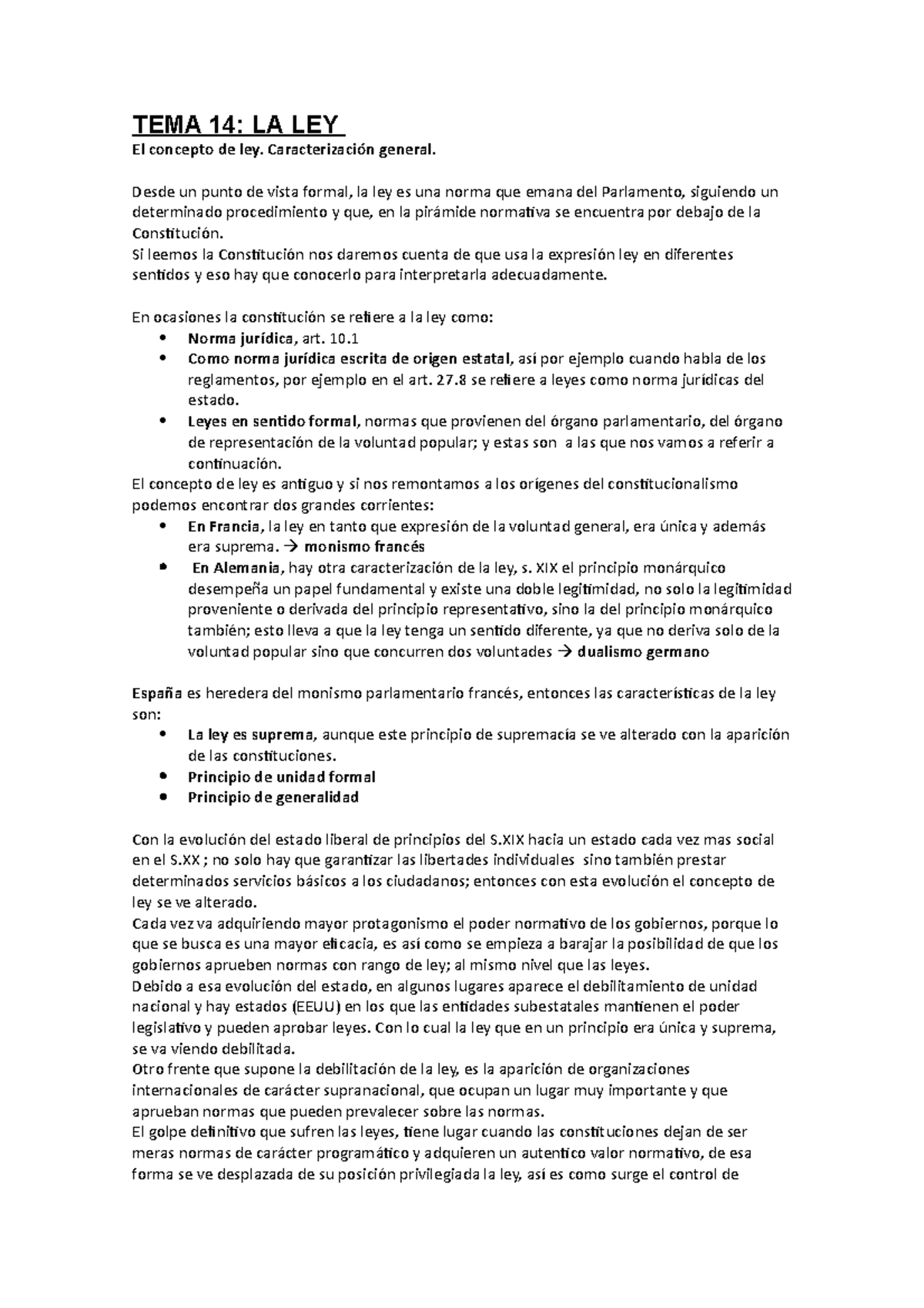 TEMA 14 derecho constitucional uam antonio arroyo - TEMA 14: LA LEY El ...