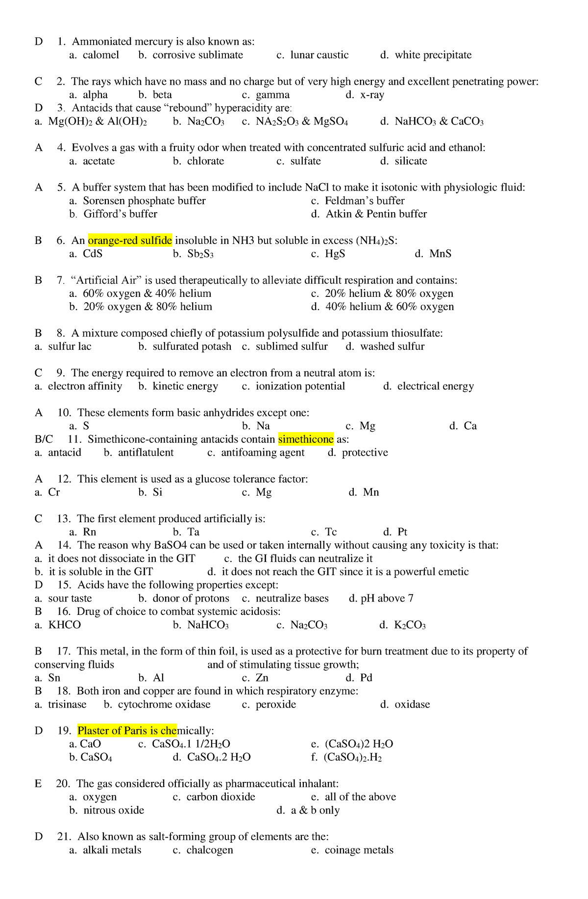 Local media 5014286601246637605 - D 1. Ammoniated mercury is also known ...