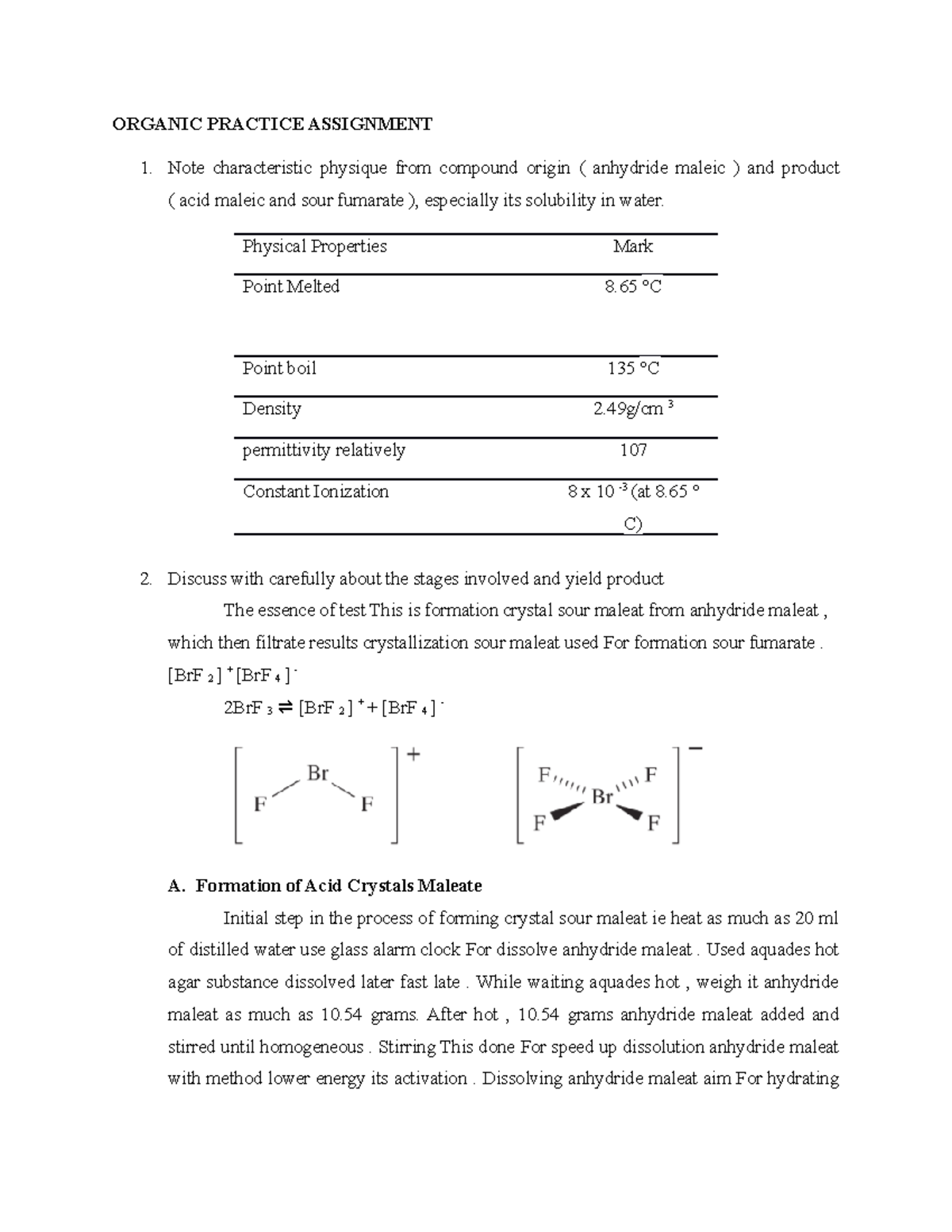 NMR, FTIR etc Assignments - ORGANIC PRACTICE ASSIGNMENT 1. Note ...