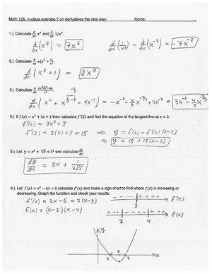 Seminar assignments - In class exercise 1 - Math 126, exercise 1 on ...