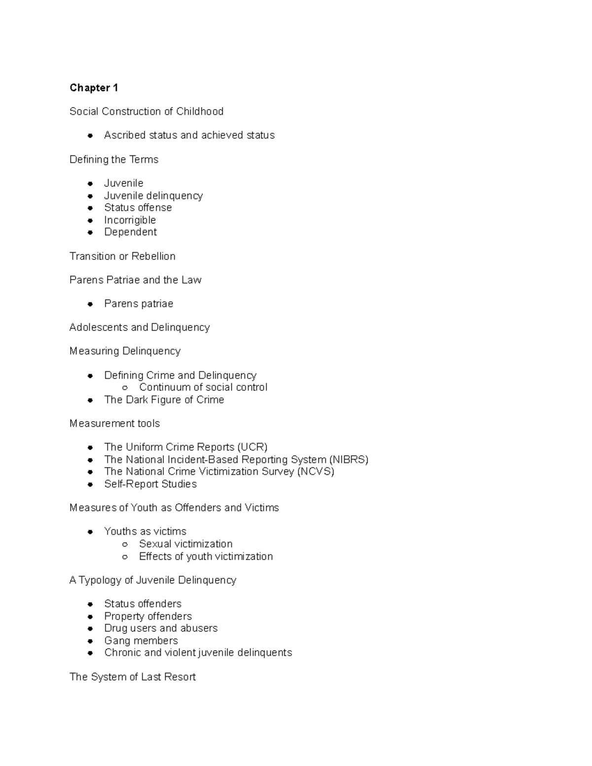 Chapter 1 - notes - Chapter 1 Social Construction of Childhood Ascribed ...