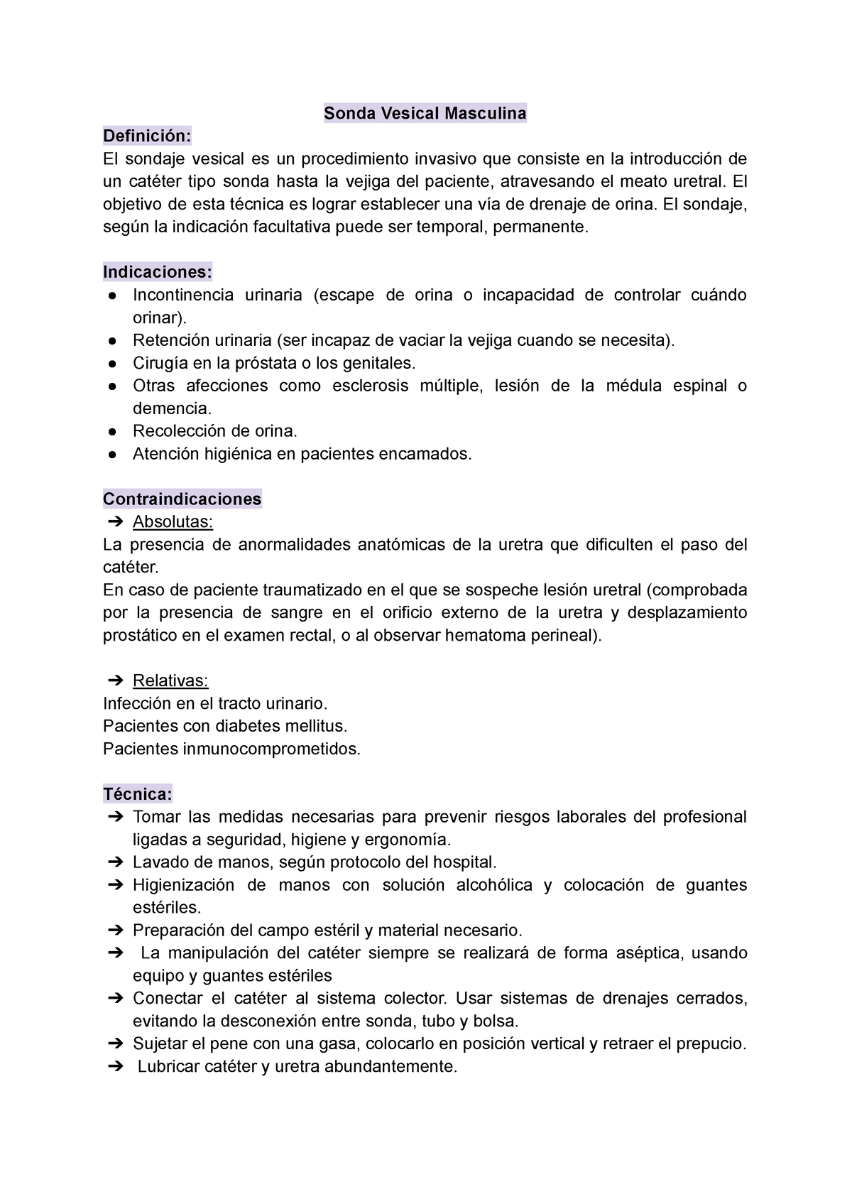 svm sonda vesical masculina con enfasis en cuidados de enfermería