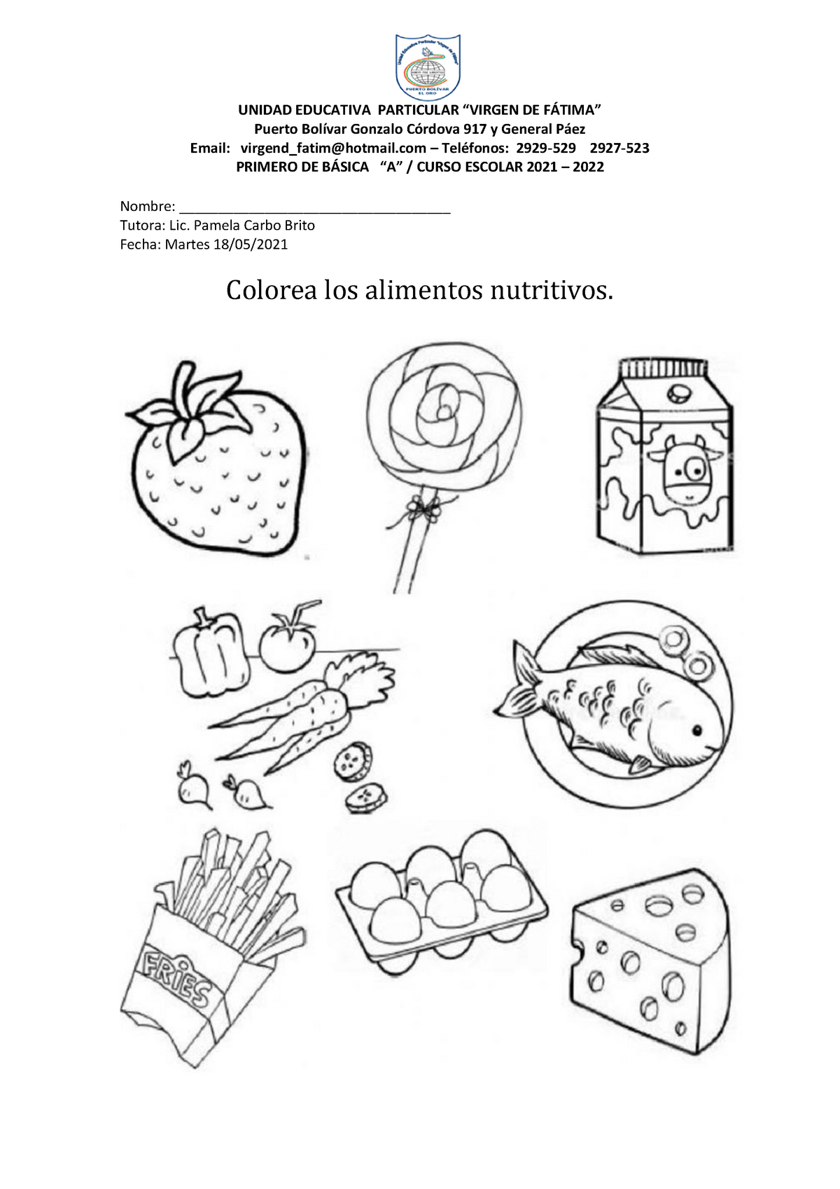 Alimentos Nutritivos Para Niños Mayores 5 Unidad Educativa Particular