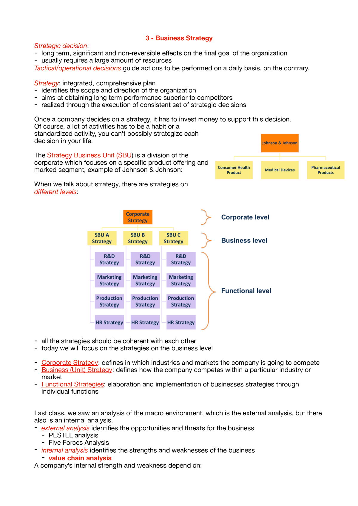 Lesson 3 Business Strategy - 3 - Business Strategy Strategic Decision ...