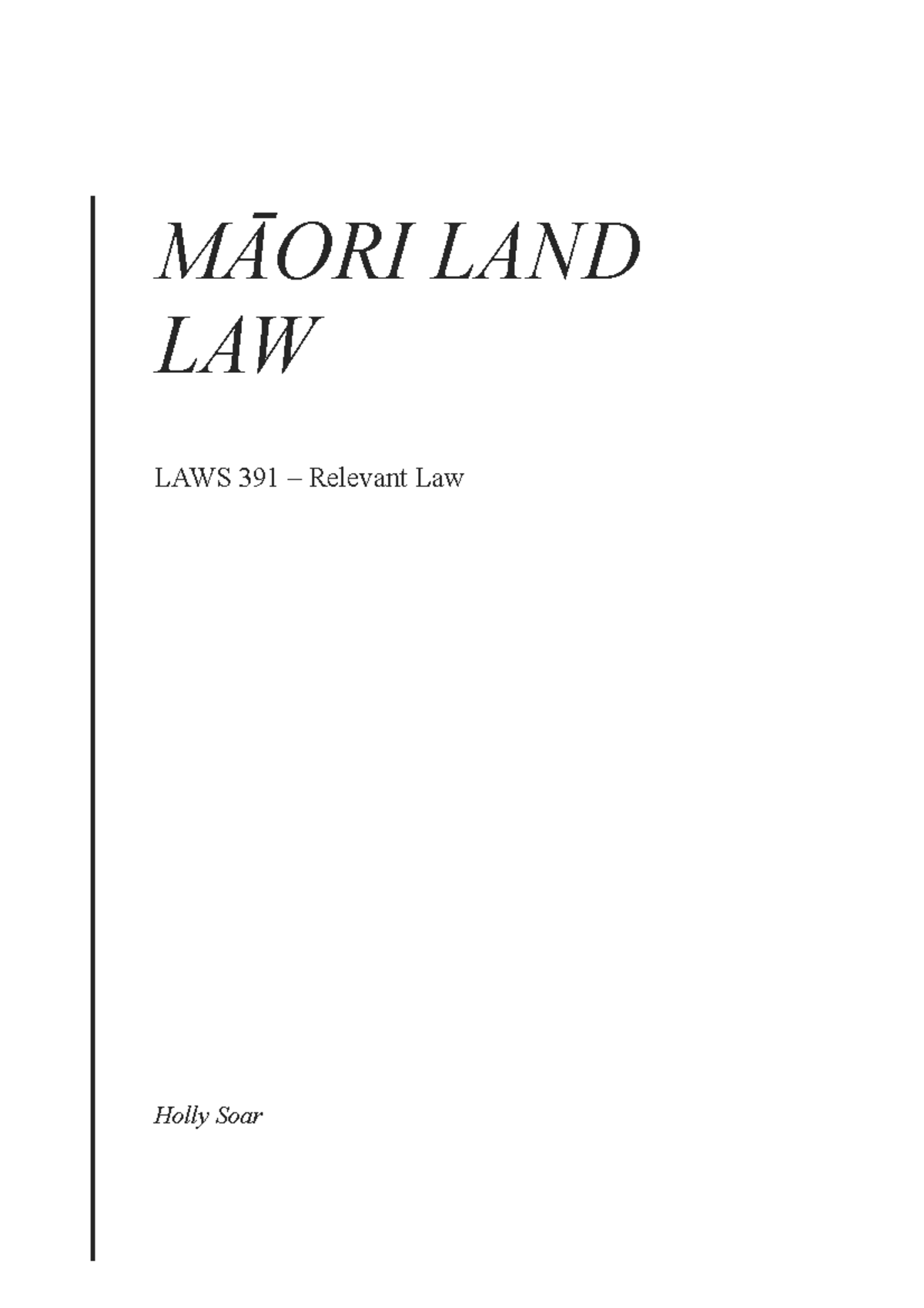 LAWS 391 Case Facts In depth summary of all cases and statute