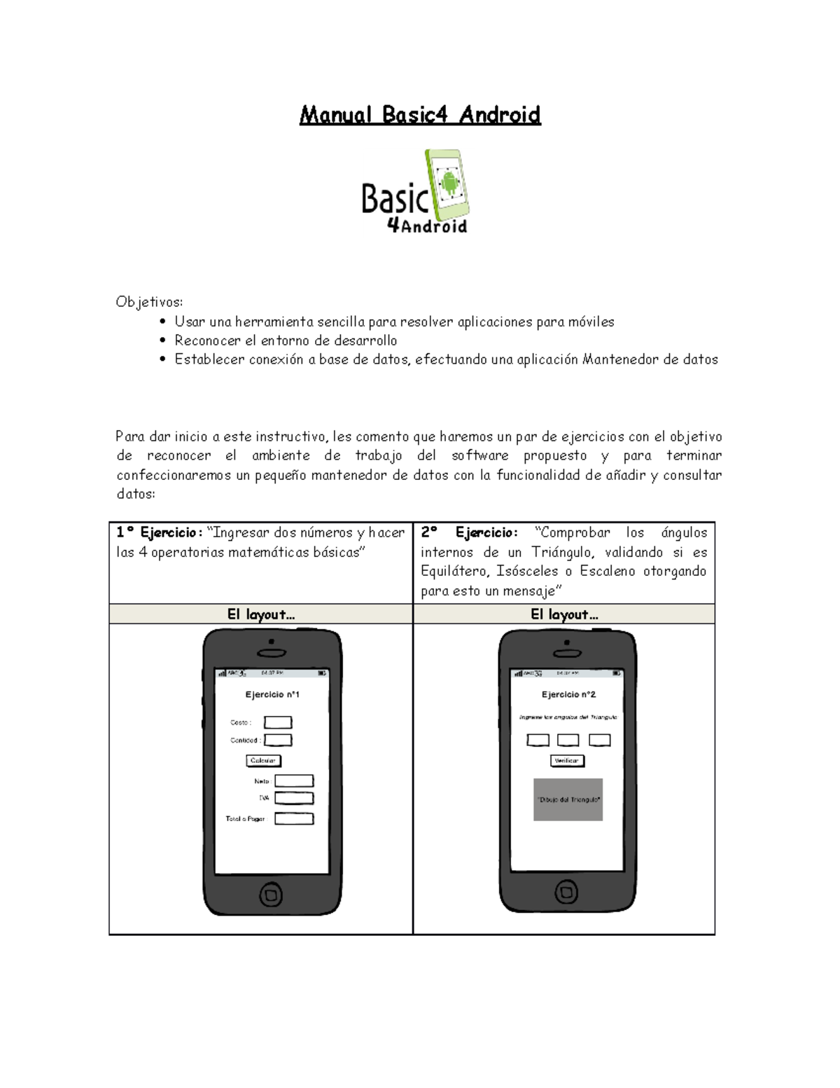Manual B4Android - Manual Basic4 Android Objetivos: Usar una ...