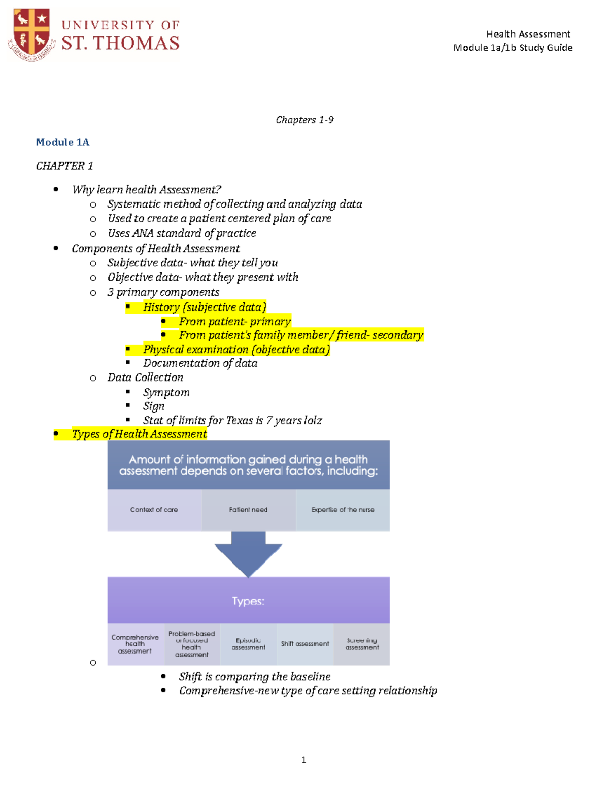 Module 1a1b Study Guide Copy - Module 1a/1b Study Guide Chapters 1 ...