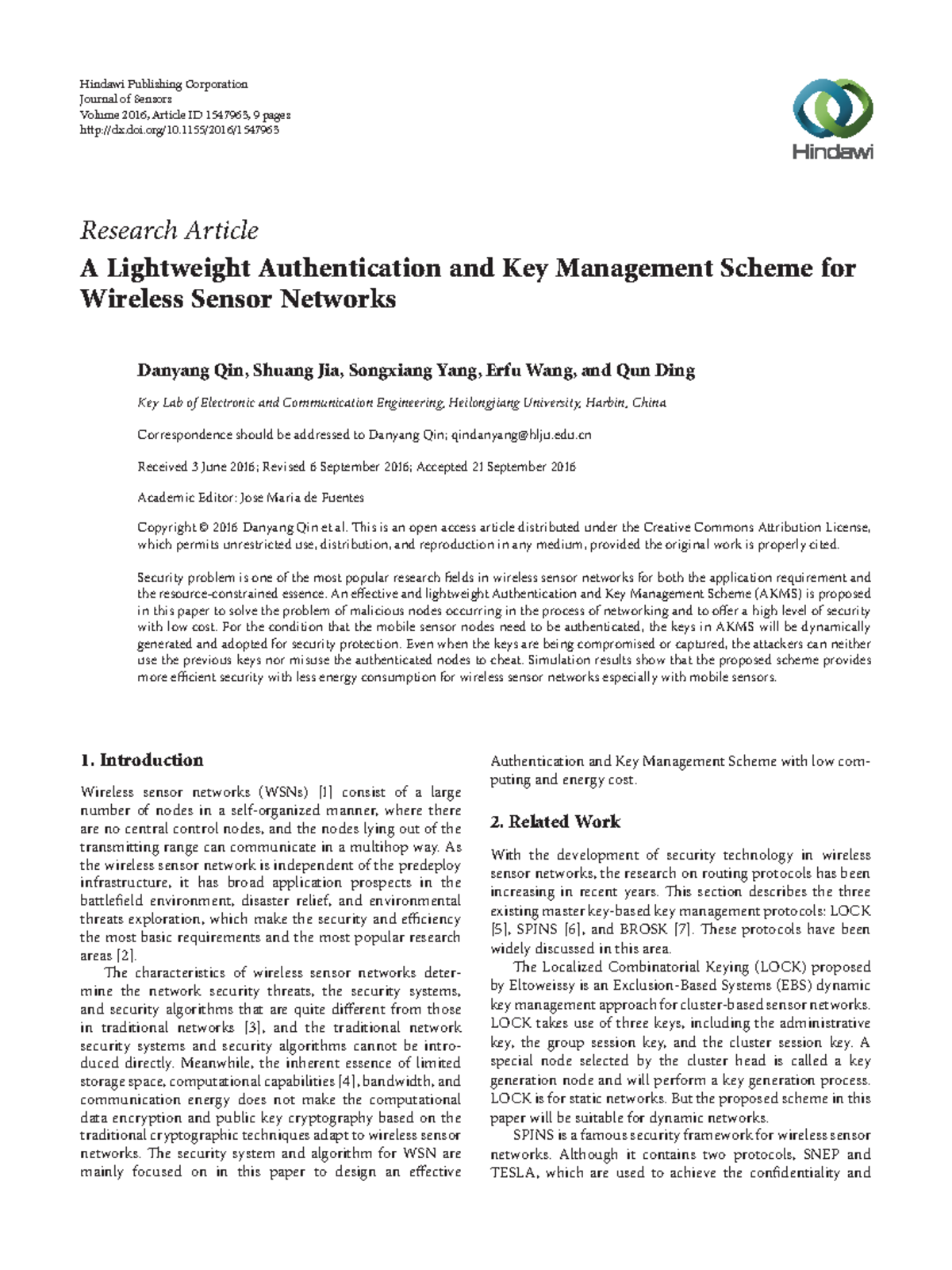 1547963 - Research Article A Lightweight Authentication and Key ...