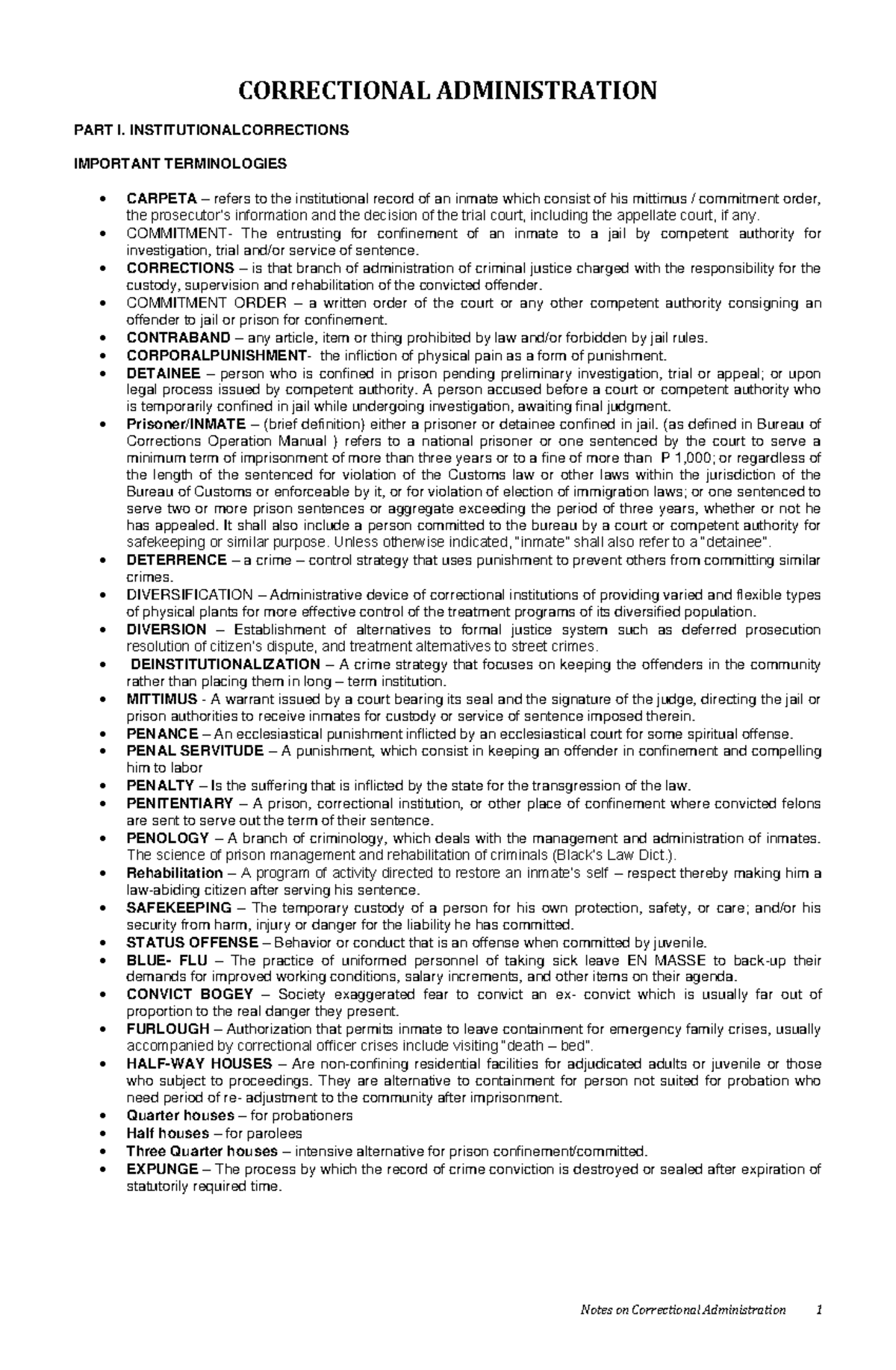 Correctional Administration 15 1 - CORRECTIONAL ADMINISTRATION PART I ...