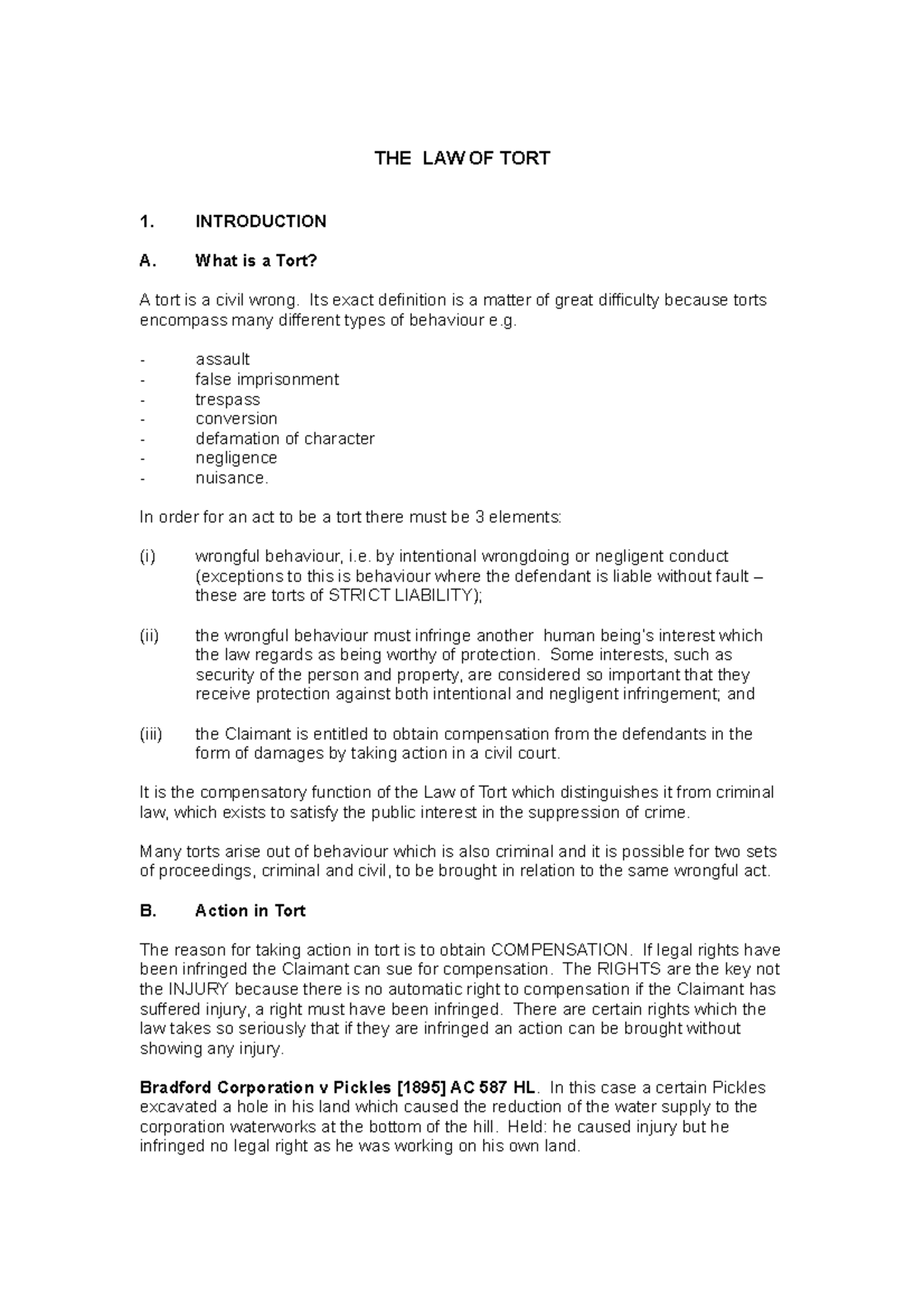 torts-dkdkdj-the-law-of-tort-1-introduction-a-what-is-a-tort-a
