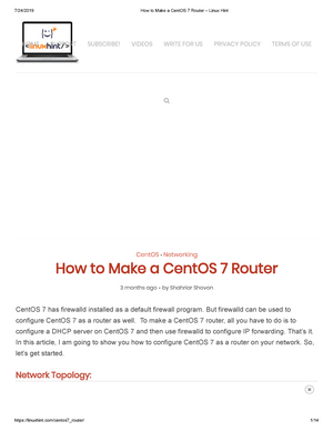 Il Deliberate constantly How to Make a Cent OS 7 Router – Linux Hint - CentOS • Networking How to  Make a CentOS 7 Router 3 - StuDocu