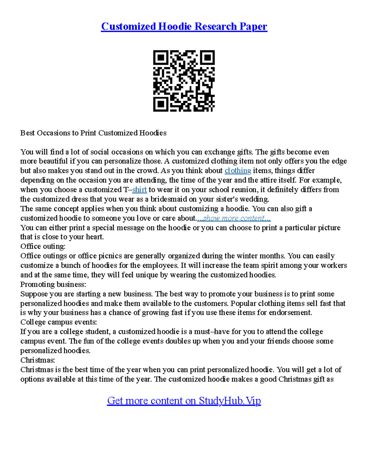 Customized Essay - Customized Hoodie Research Paper Best Occasions to ...