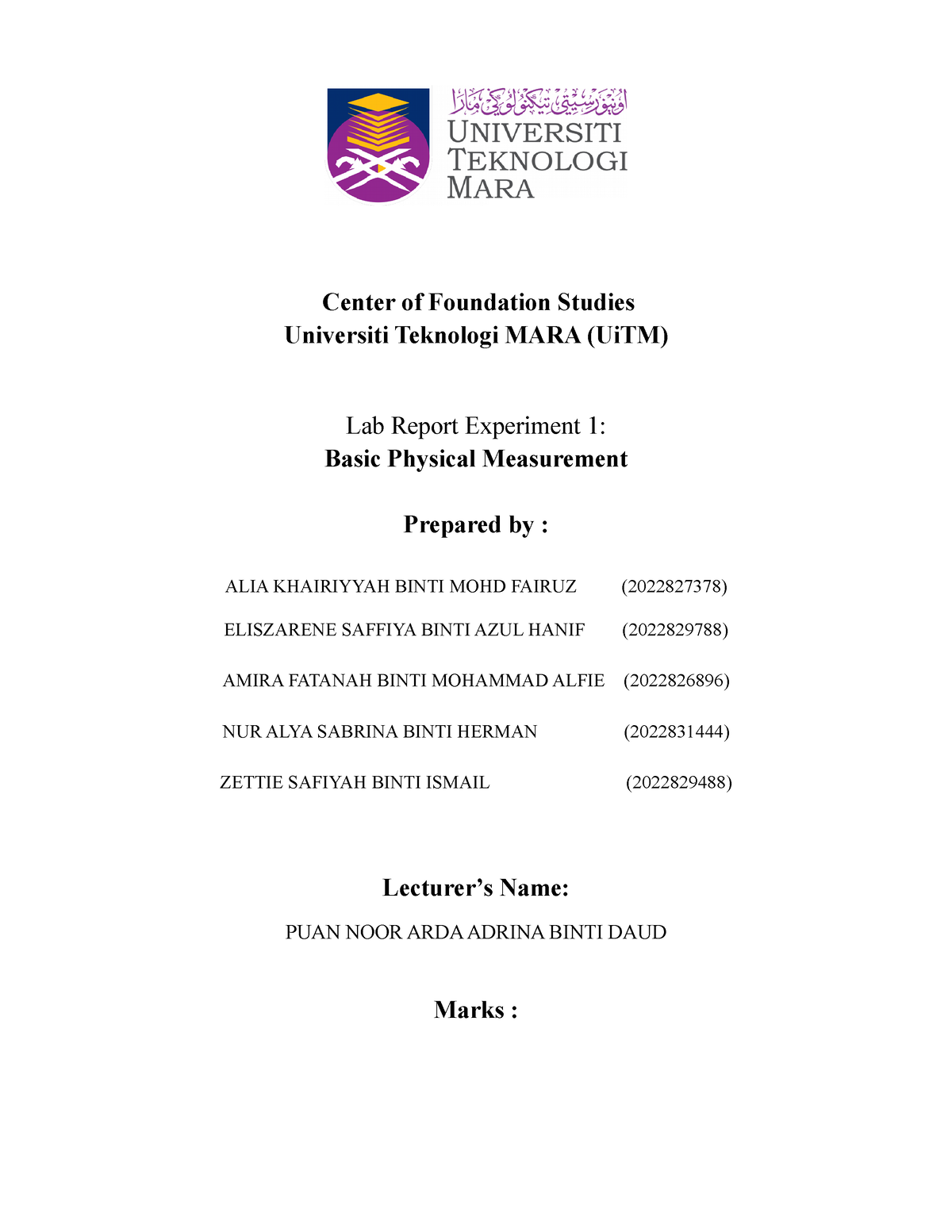 basic-physical-measurement-center-of-foundation-studies-universiti