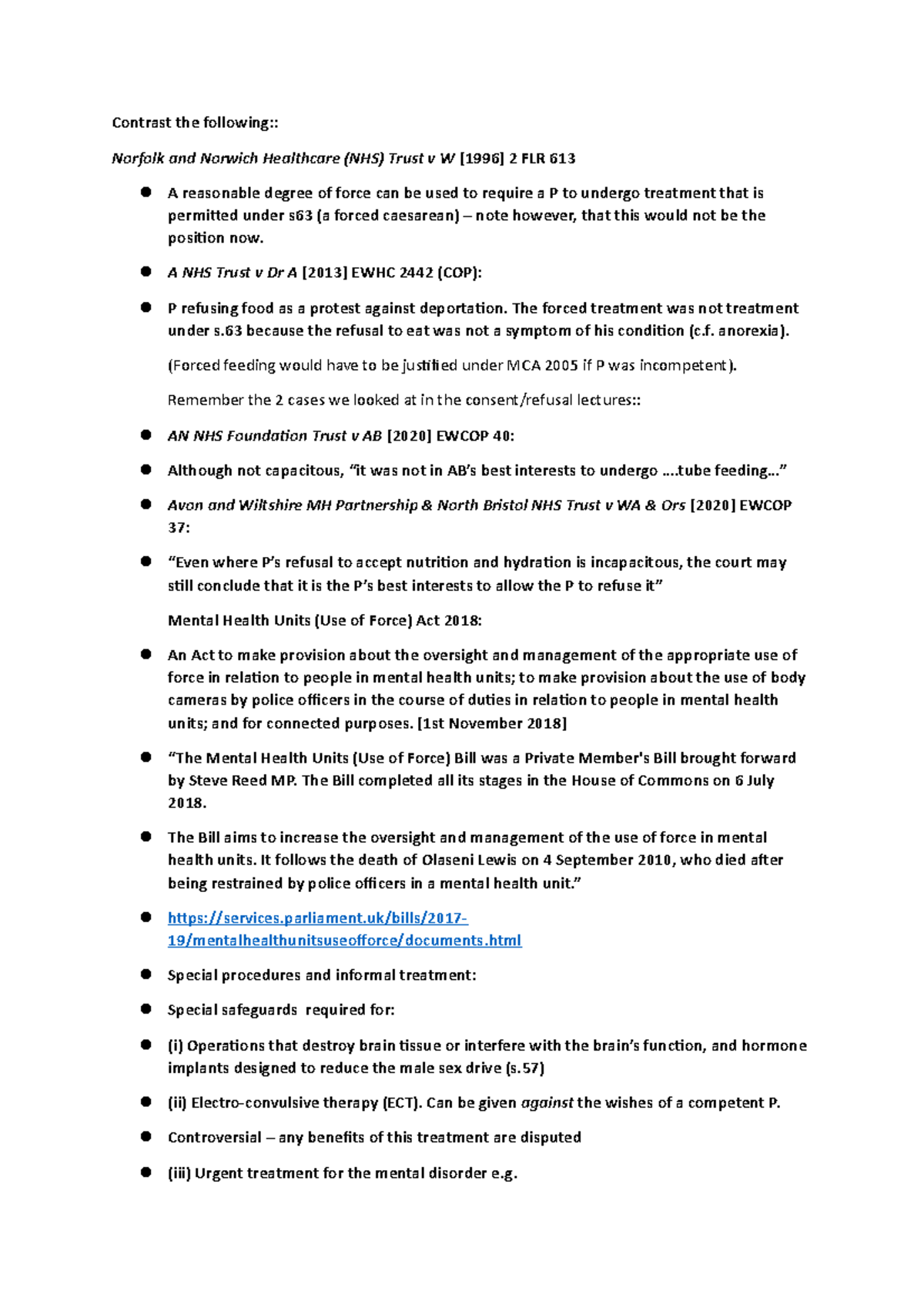 Medical Studocu Notes 8 - Contrast the following:: Norfolk and Norwich ...