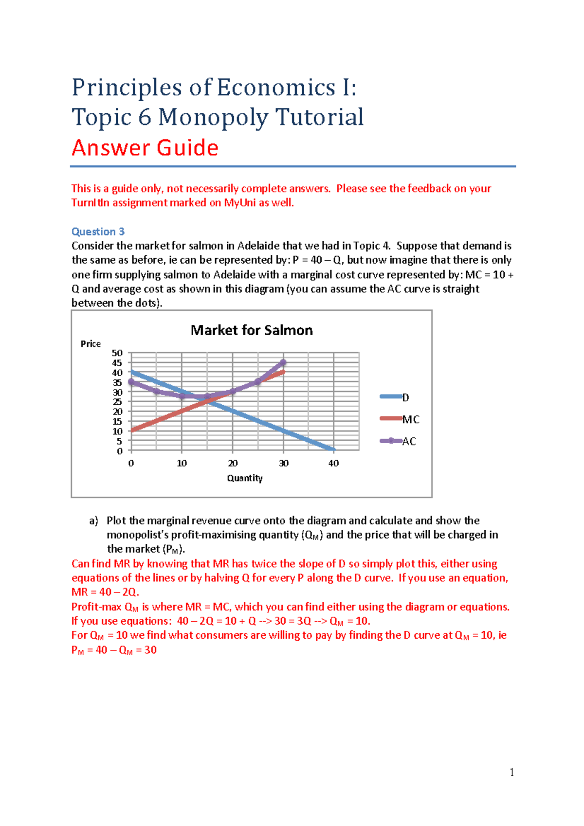 Topic 6 Answer Guide - Monopoly Tutorial - Principles Of Economics I ...