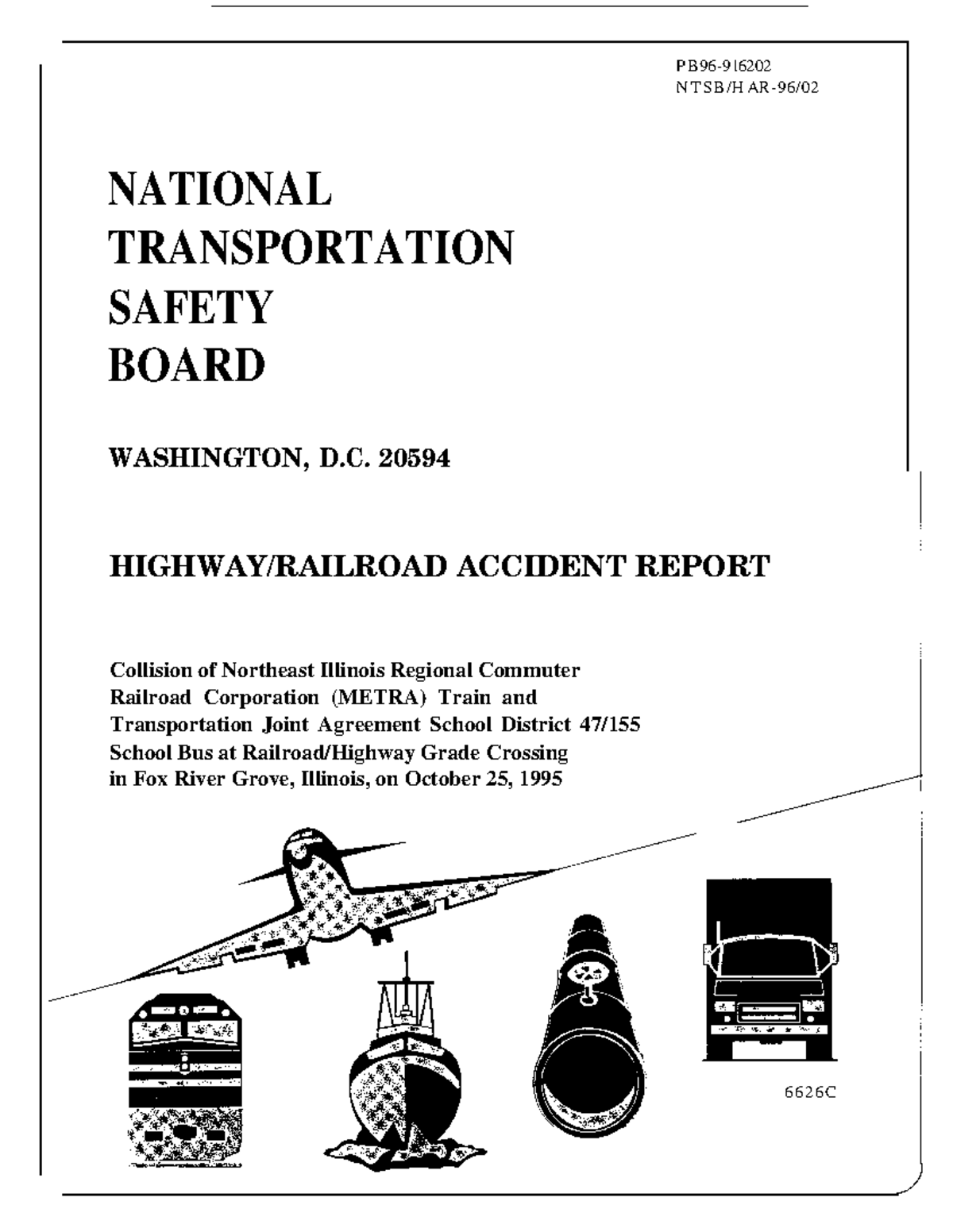 Accident report fox river grove 3 PB96 NT SB/H AR 96/ NATIONAL