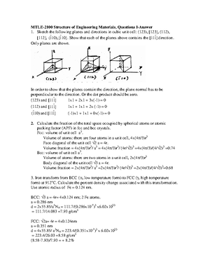 Structure - homework - MTLE-2100 Structure of Engineering Materials ...