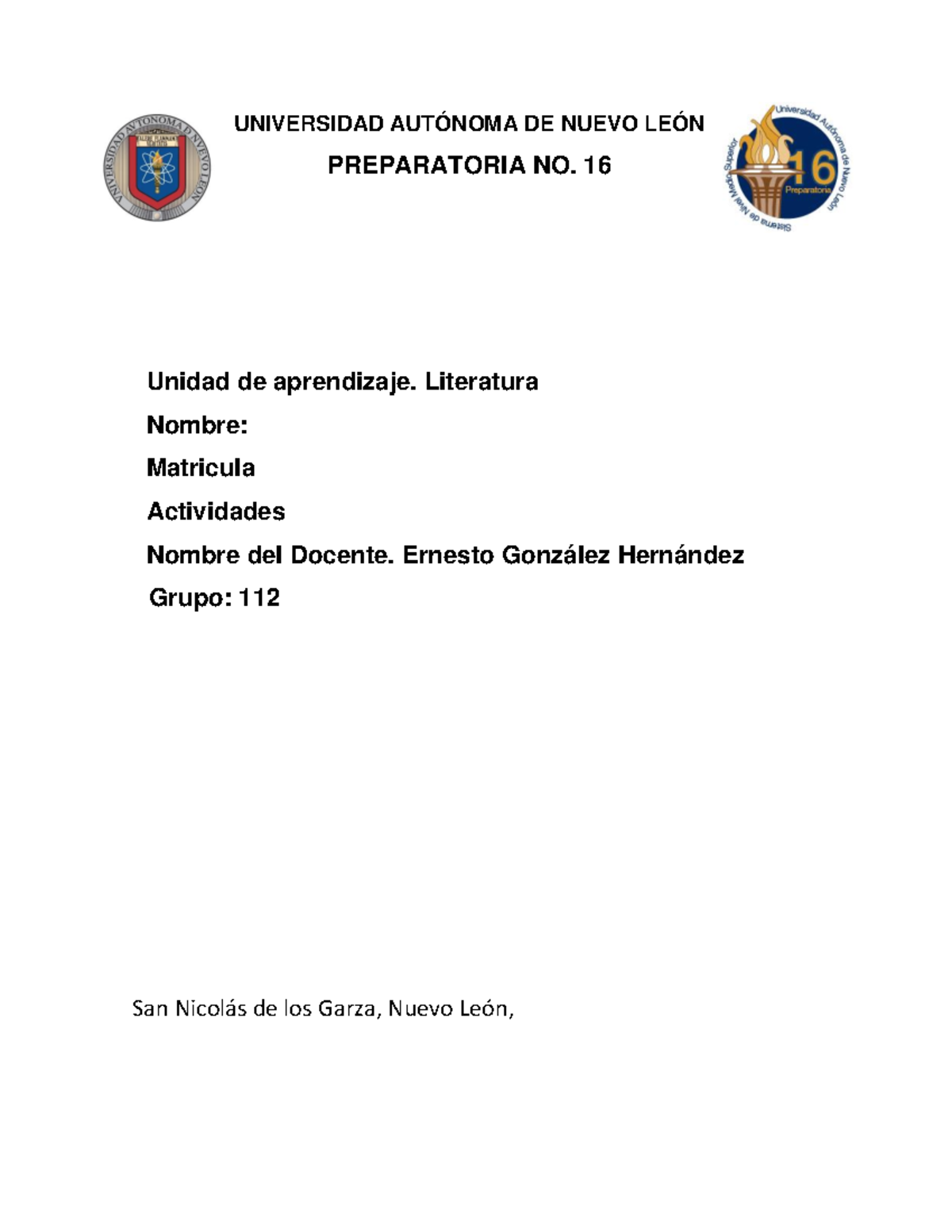 Actividad requisito etapa 2-literatura - UNIVERSIDAD AUTÓNOMA DE NUEVO ...